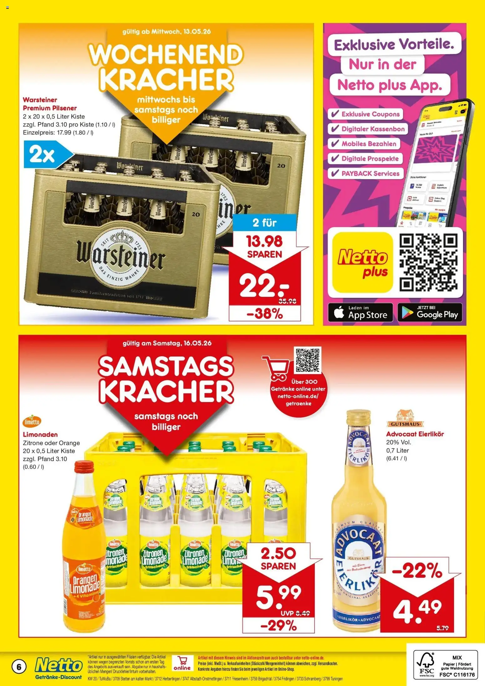 Netto Marken-Discount Prospekt Brigachtal	 – gültig ab 10.05.2026 | Seite: 6 | Produkte: Orangen, Limonade, Limette, Zitronen