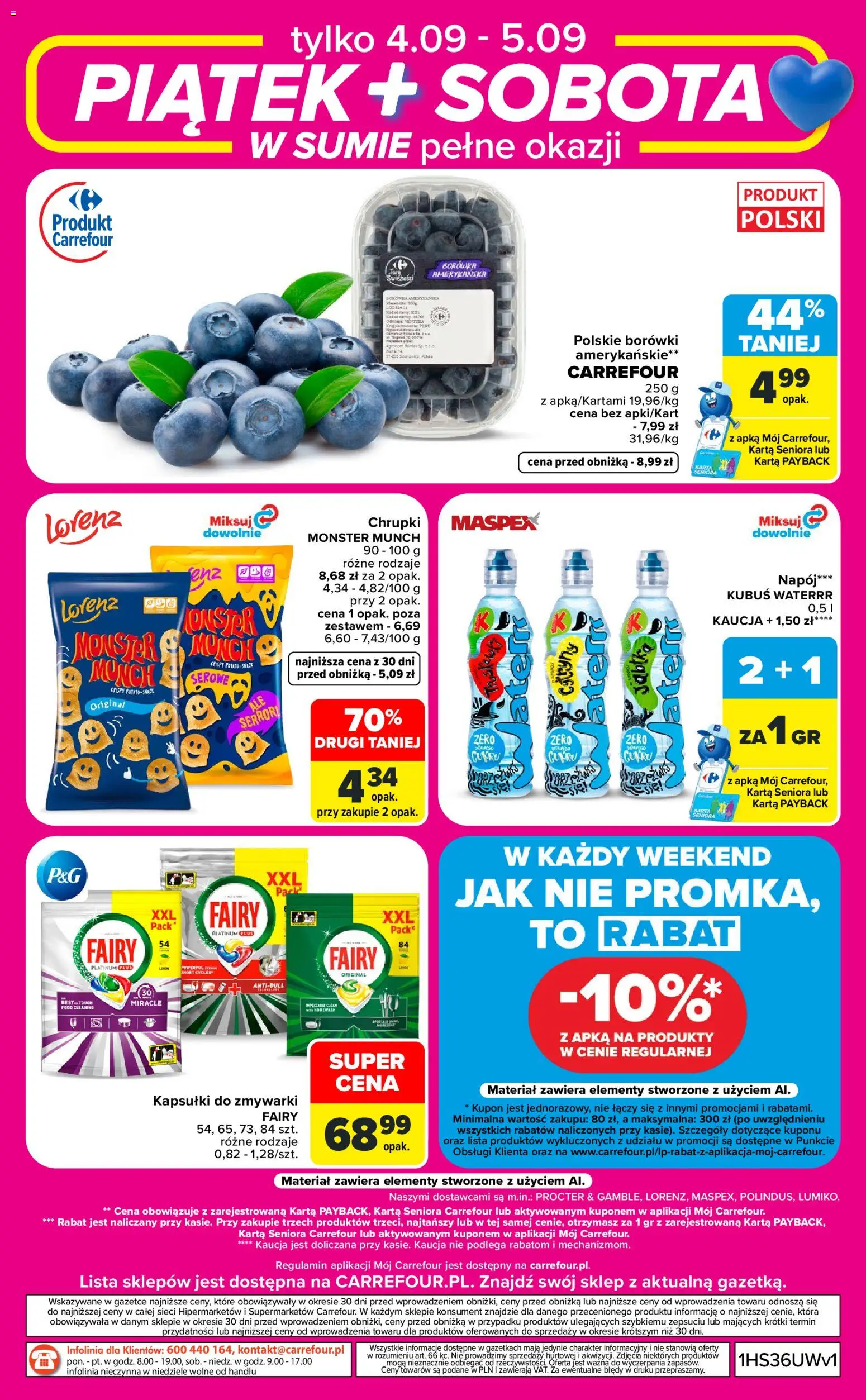 Carrefour gazetka - Weekend okazji od 03.09.2026 | Strona: 8 | Produkty: Karta, Chrupki, Fairy platinum, Fairy