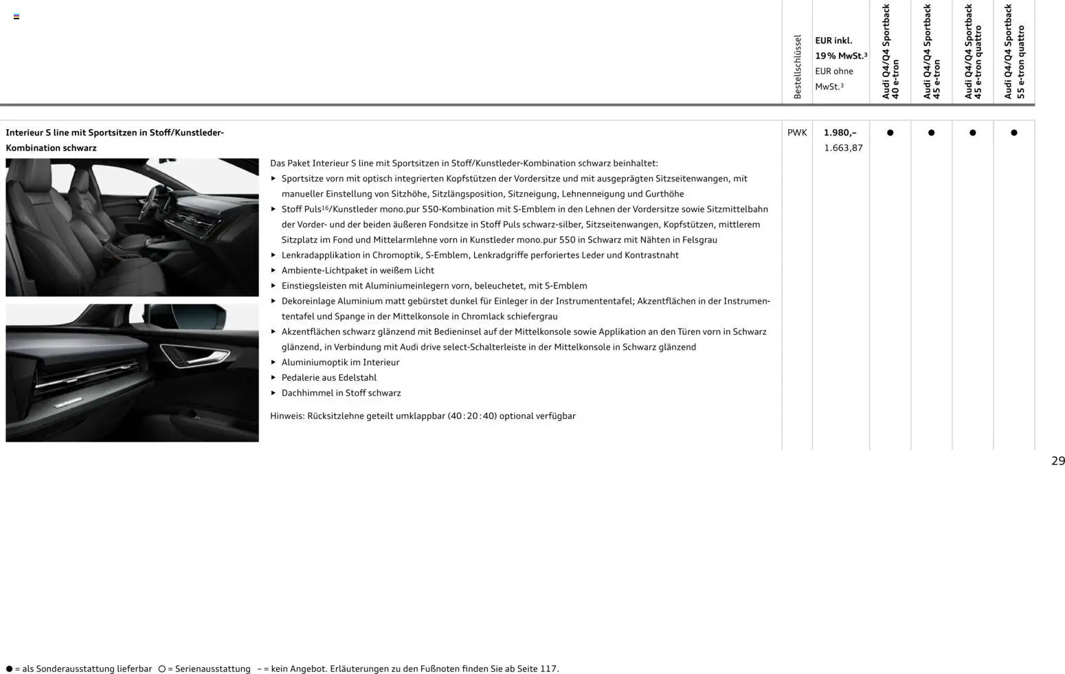 Audi Q4 e-tron / Q4 Sportback e-tron – gültig ab 01.10.2025 | Seite: 29