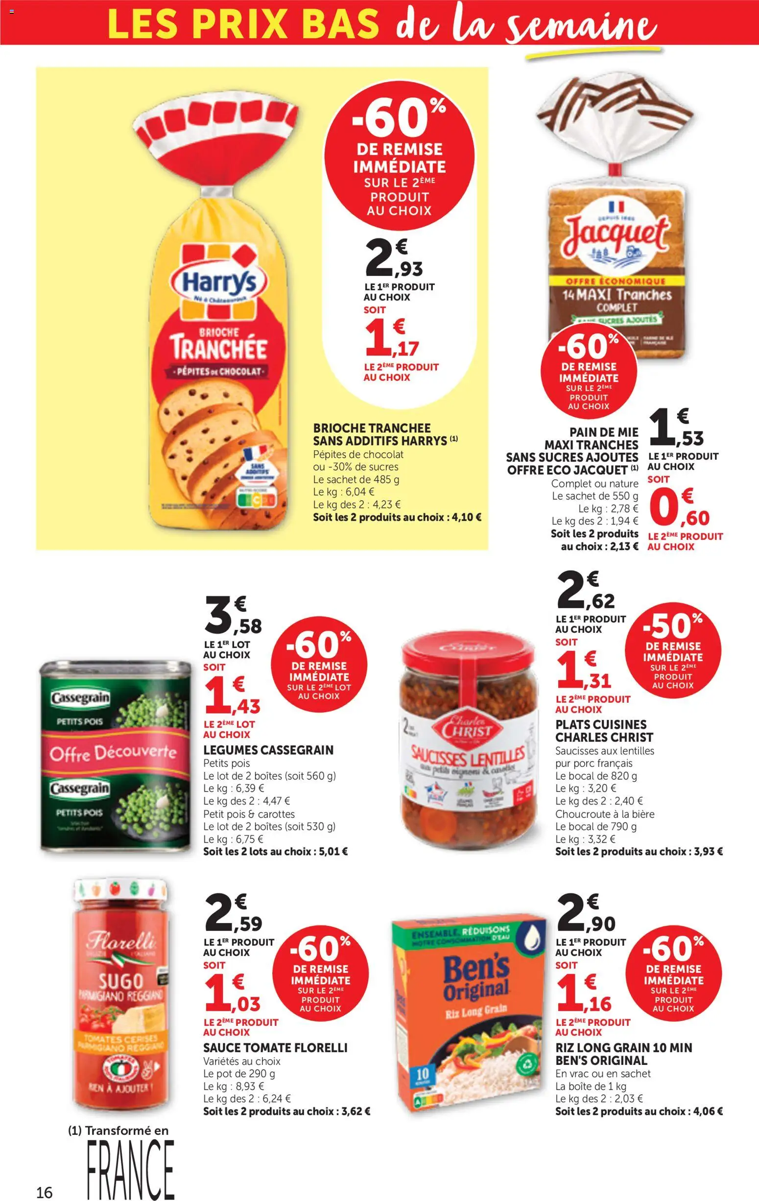 {H1} | Page: 16 | Produits: Petit pois, Tomate, Plats cuisinés, Bière