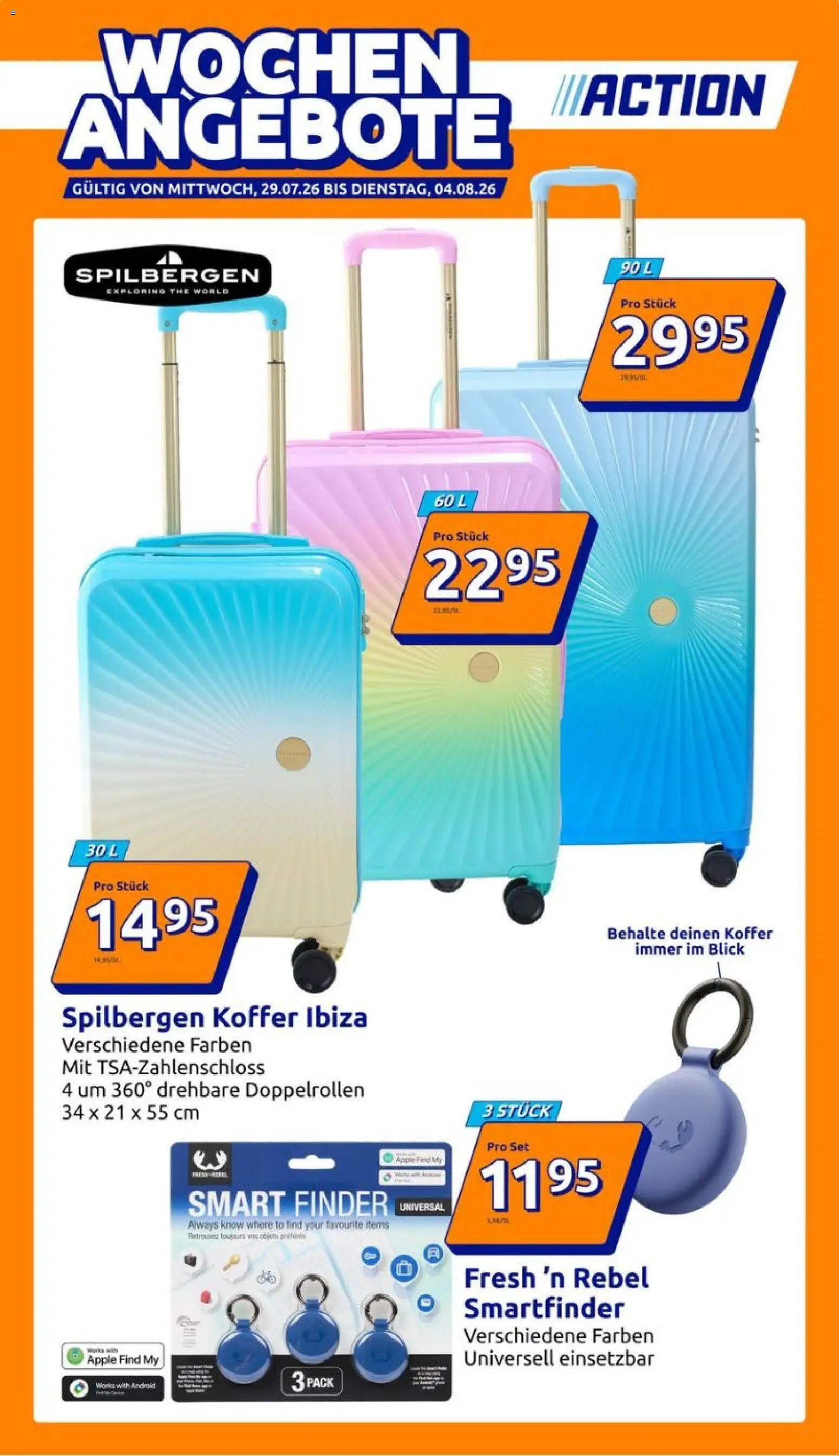 Action Prospekt – gültig ab 29.07.2026 | Seite: 1 | Produkte: Apple, Koffer
