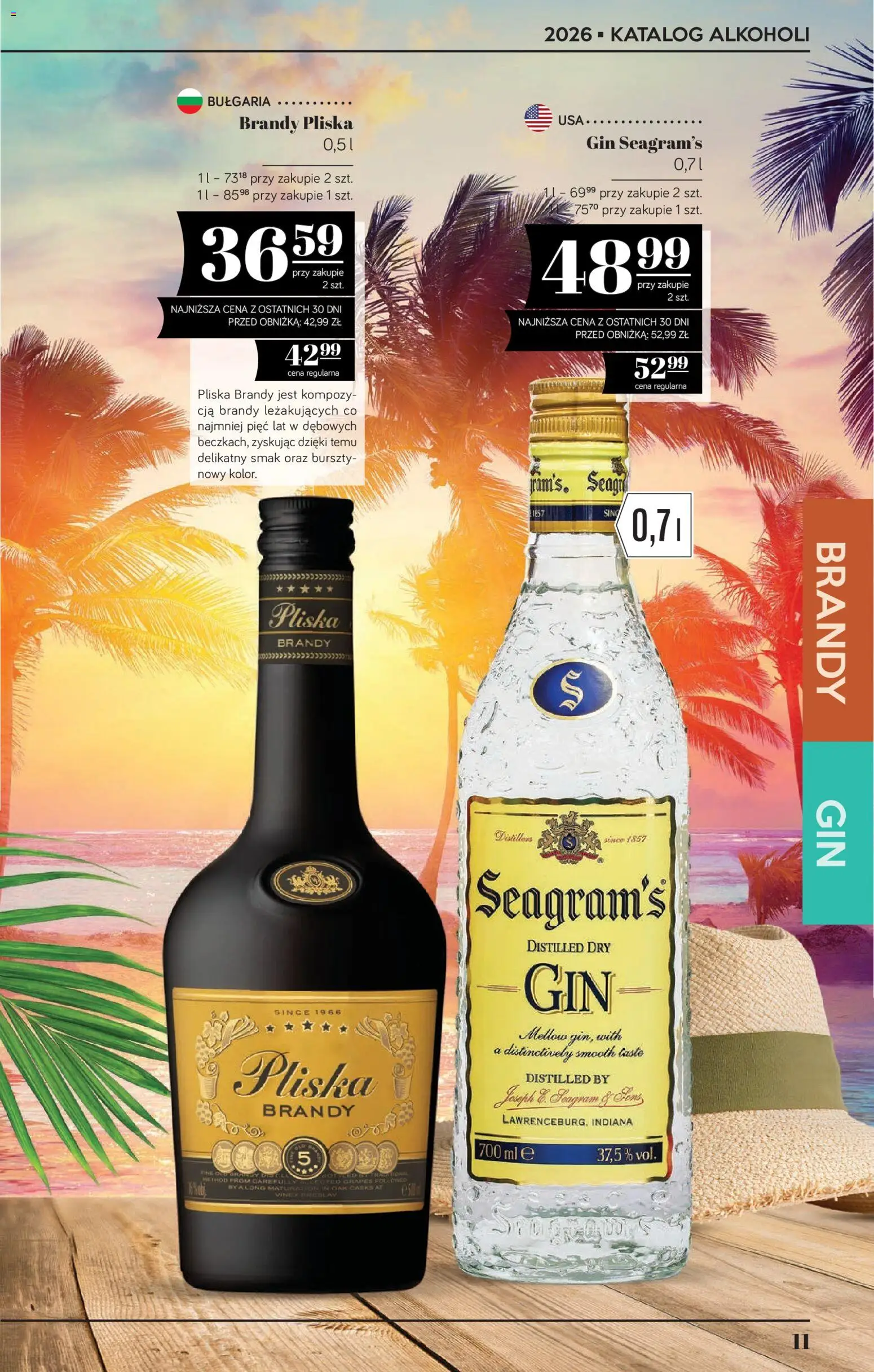 POLOmarket katalog - Alkoholi od 02.07.2026 | Strona: 11 | Produkty: Gin Seagram's, Pliska brandy, Gin