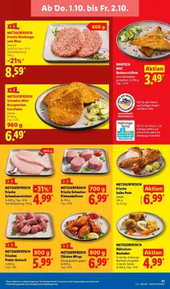 METZGERFRISCH Frische halbe Pute, Geteilt. HKL A. Ca. 2,5 kg ab 28.09.2026 gültig | Seite: 59 | Produkte: Pute, Hahnchen, Schnitzel, Fleisch