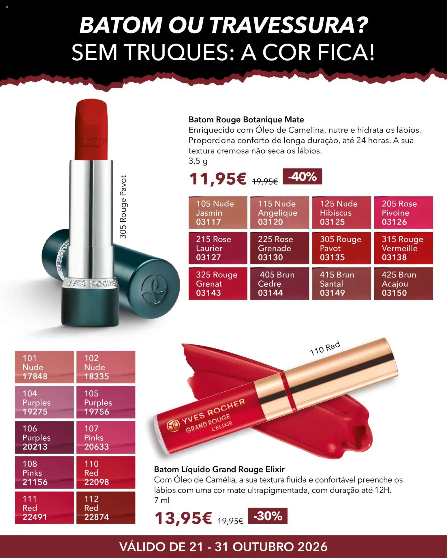 Yves Rocher Halloween │ válido de 21/10/2026 | Página: 6 | Produtos: Batom, Óleo