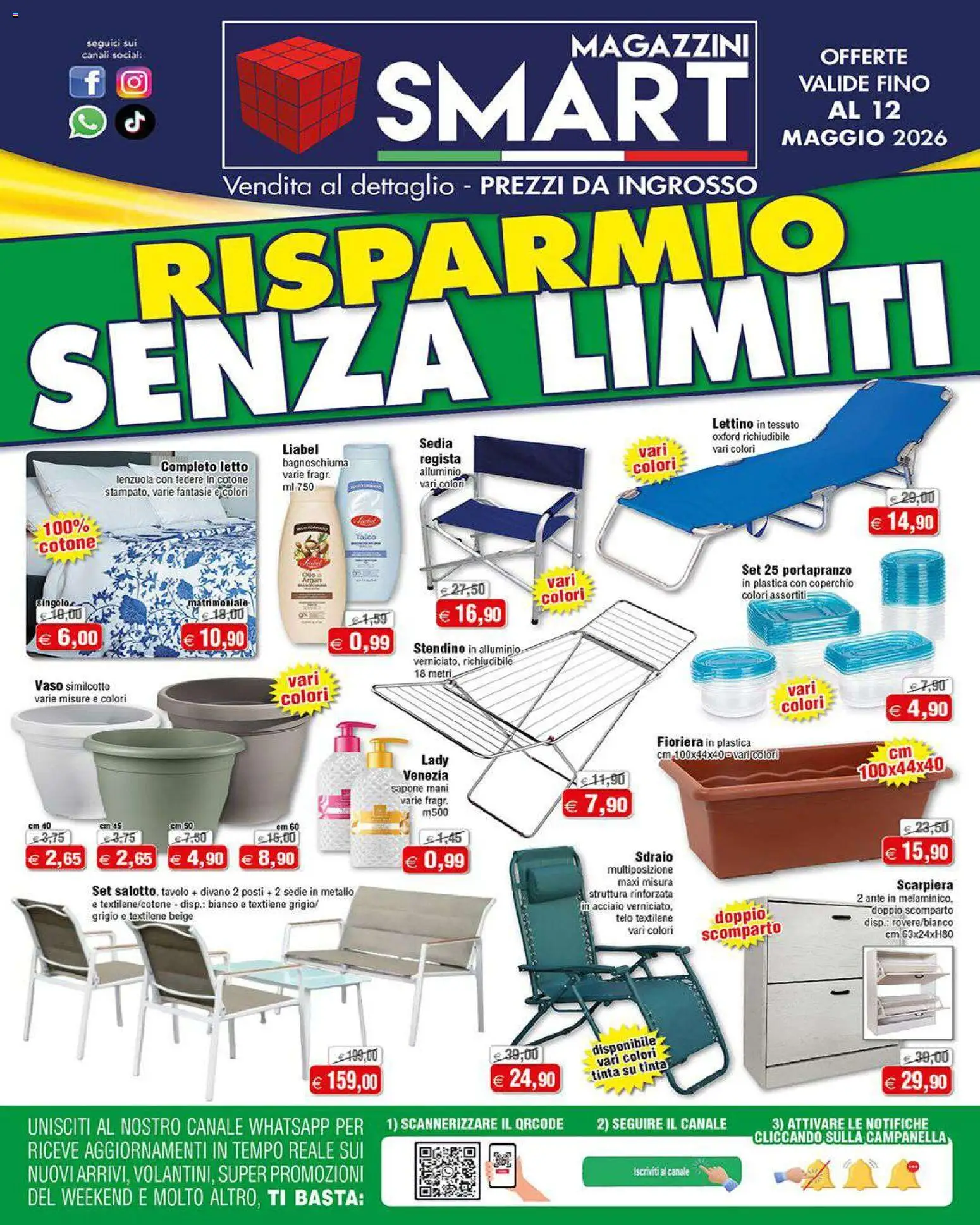 Volantino Magazzini Smart del 28.04.2026 | Pagina: 1 | Prodotti: Scarpiera, Alluminio, Sedia, Vaso