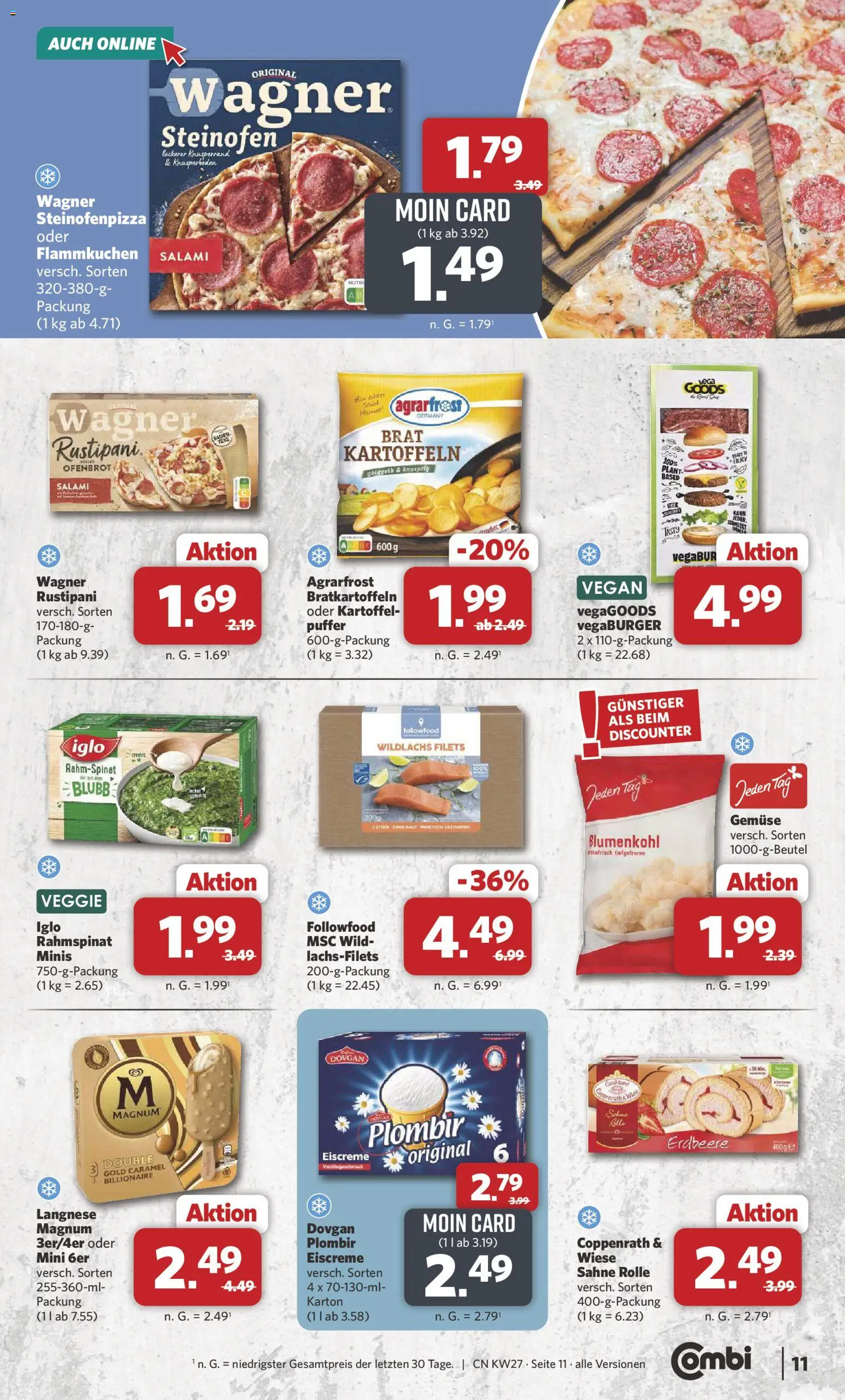 Combi Prospekt – gültig ab 29.06.2026 | Seite: 11 | Produkte: Langnese, Eiscreme, Kartoffeln, Gemüse