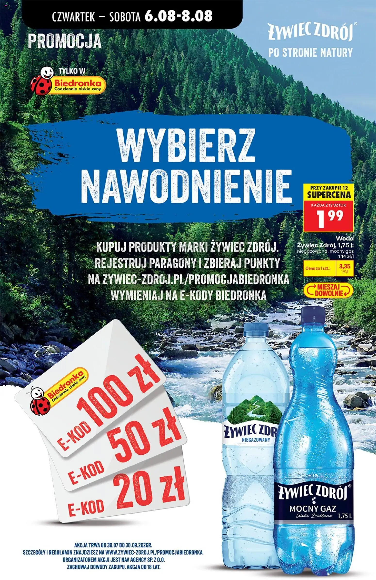 Biedronka gazetka od czwartku od 06.08.2026 | Strona: 60 | Produkty: Woda żywiec, Woda