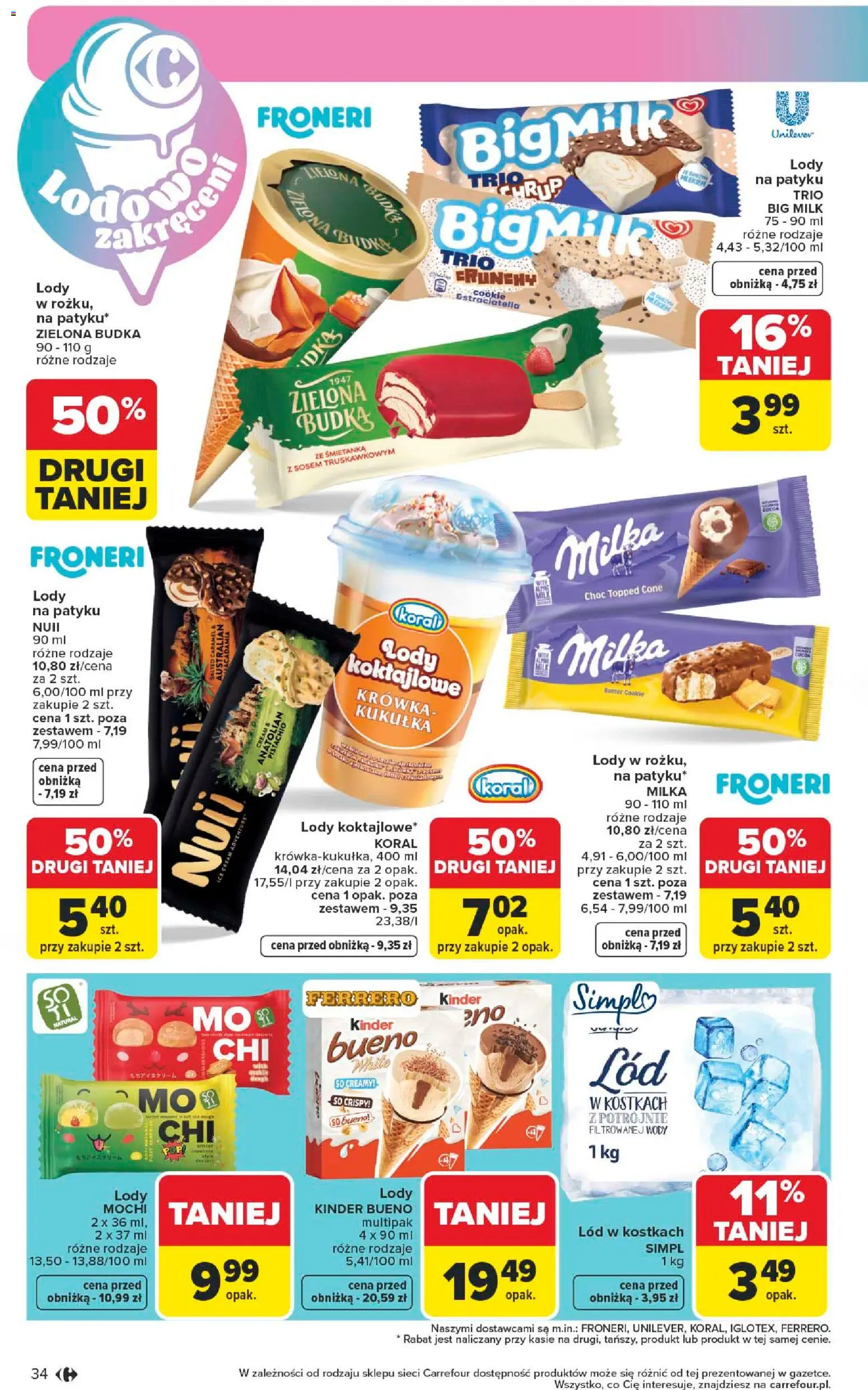 Carrefour gazetka od 04.05.2026 | Strona: 36 | Produkty: Krowka, Milka, Big Milk, Lód w kostkach