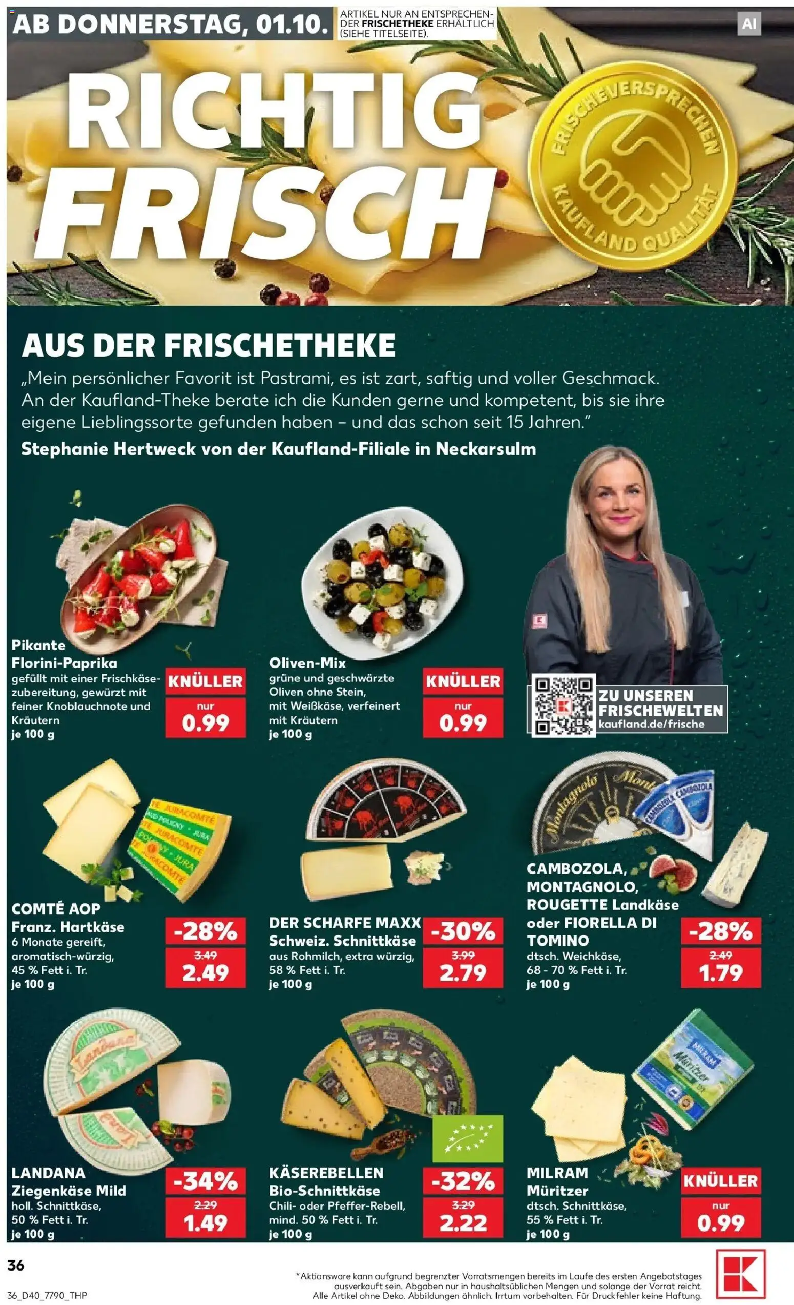 Prospekt Kaufland ab 28.09.2026 » Angebote Online zum Blättern | Seite: 50 | Produkte: Ziegenkäse, Milram, Chili, Frischkase