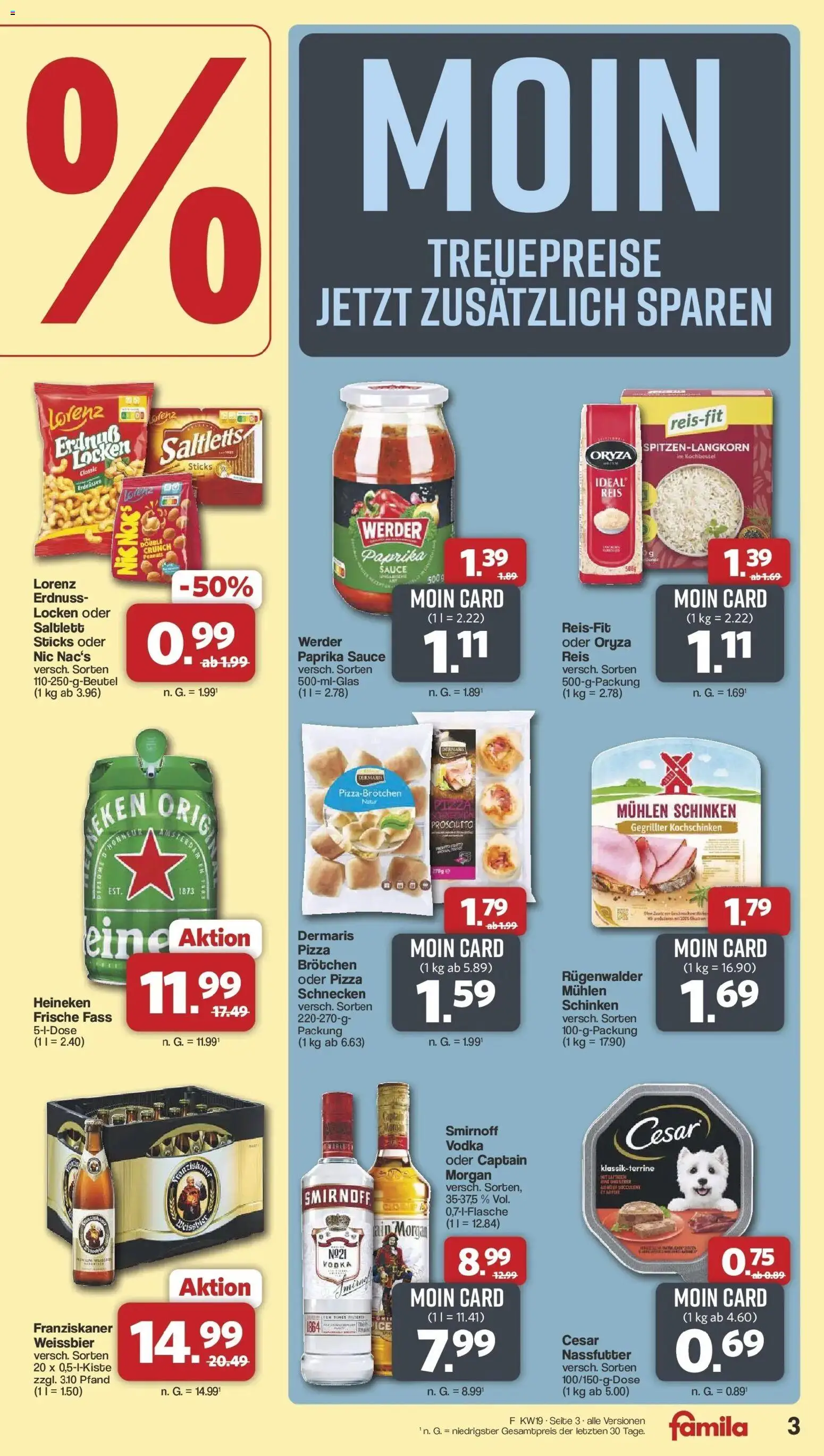 Famila Nordwest Wochenangebote – gültig ab 04.05.2026 | Seite: 3 | Produkte: Franziskaner, Weißbier, Pizza, Reis