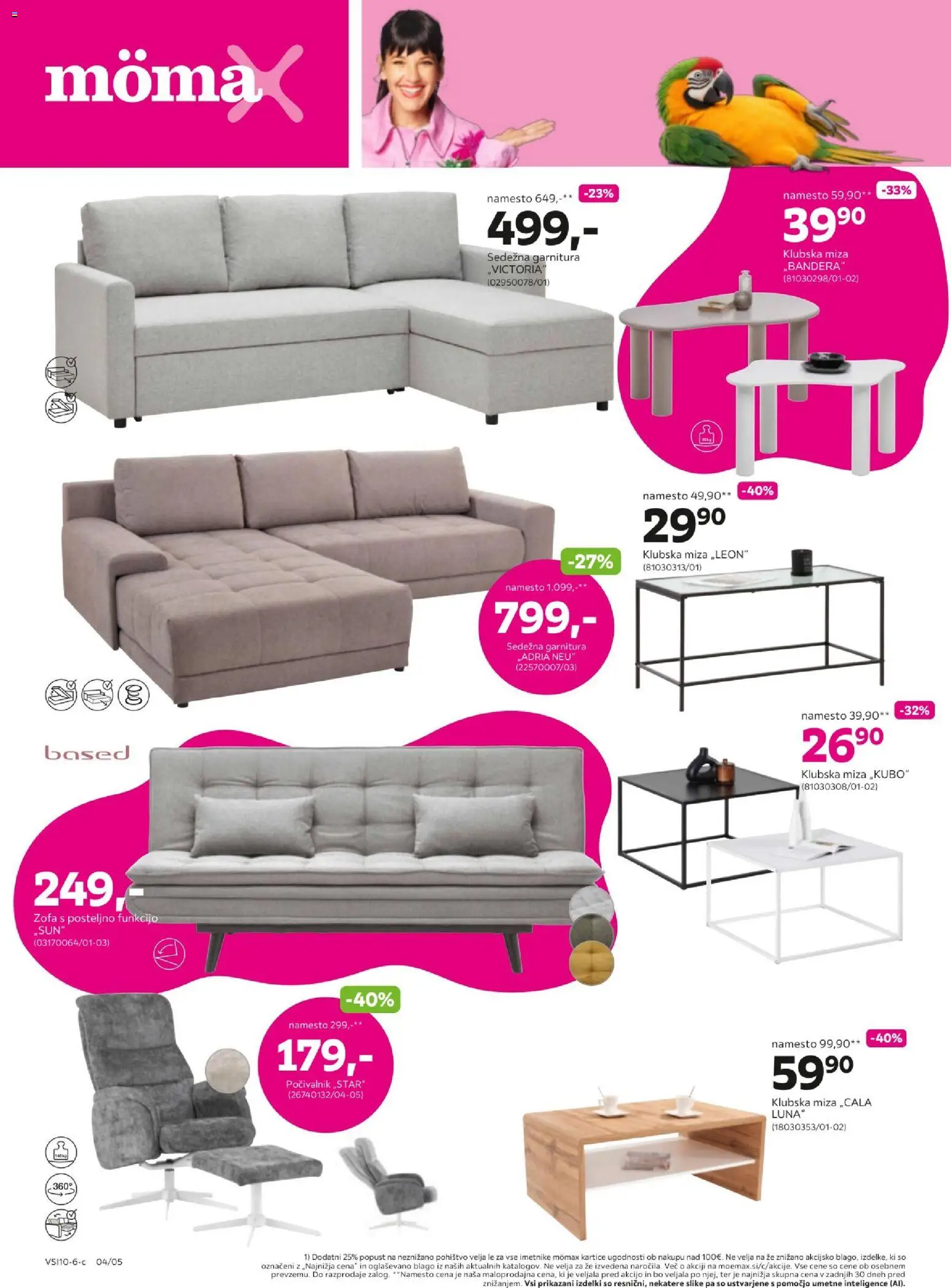 Novi Mömax katalog ponudbe – veljaven od 11.10.2026 | Stran: 4 | Izdelki: Klubska miza, Pohištvo, Sedezna garnitura, Miza