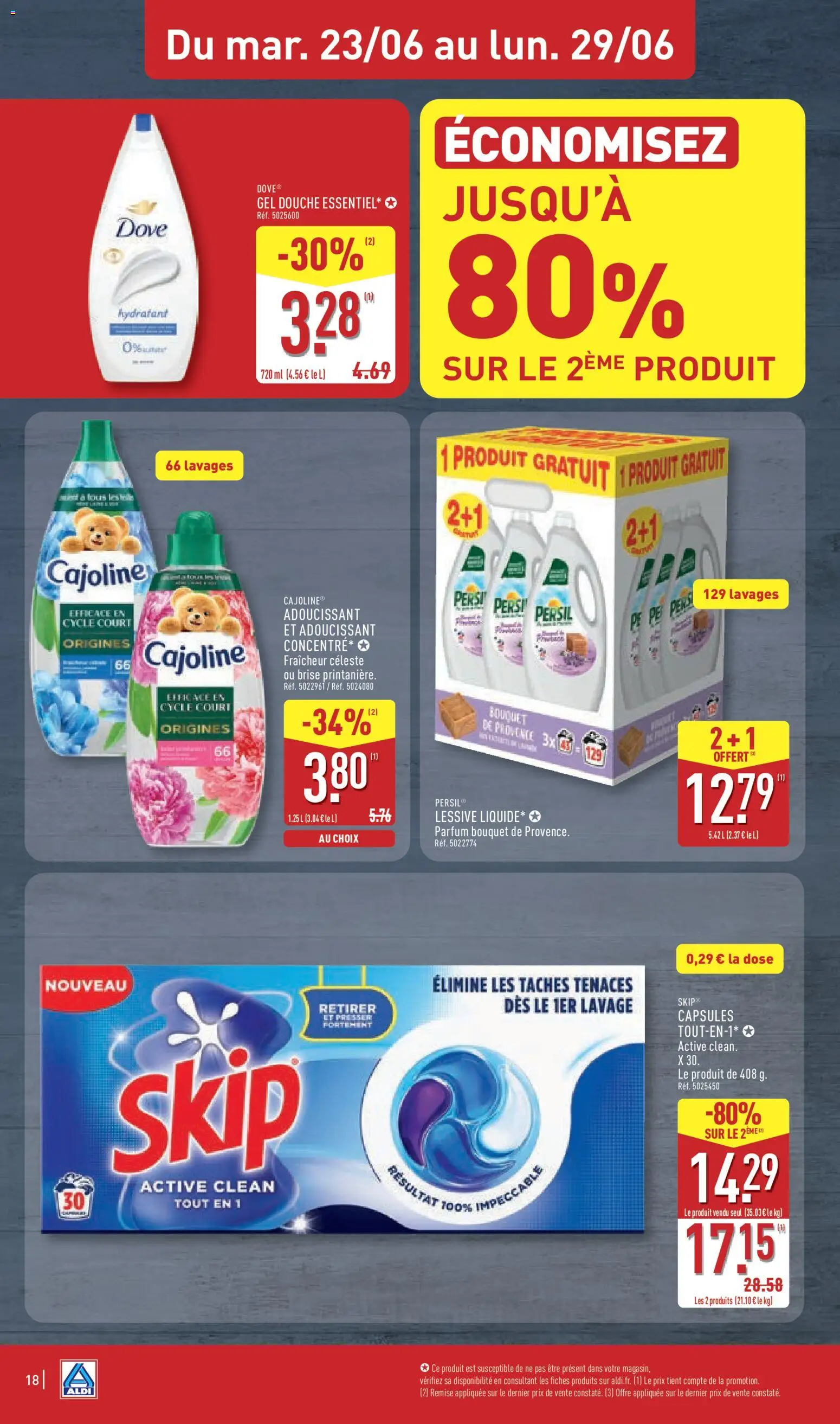 {H1} | Page: 20 | Produits: Persil, Gel douche, Adoucissant, Douche