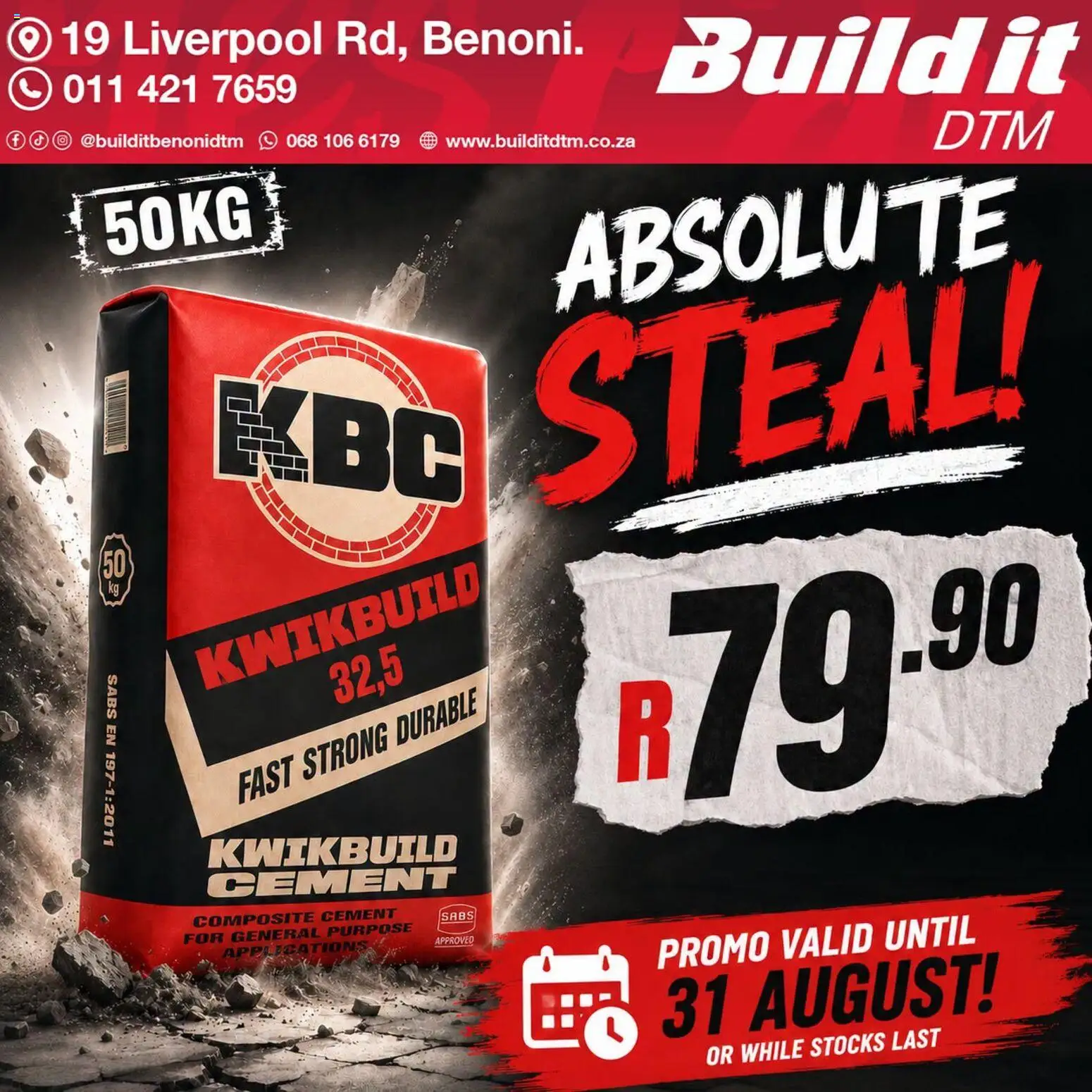 New Build It catalogue – valid from 01/08/2026 | Page: 1 | Products: Cement