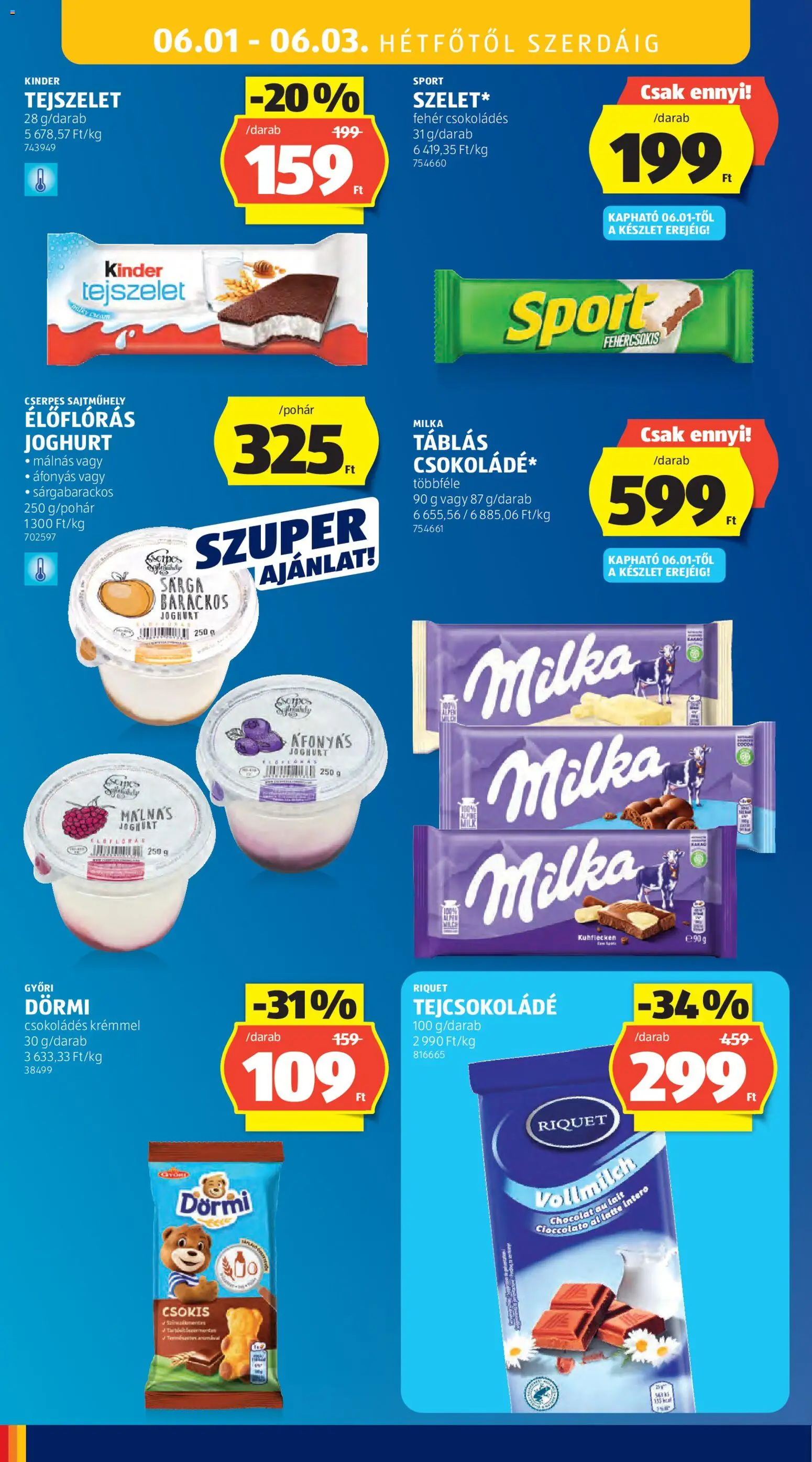 Aldi akciós ujság - amely érvényes a következő dátumtól: 28.05.2026 | Oldal: 38 | Termékek: Tejcsokoládé, Tejszelet, Joghurt
