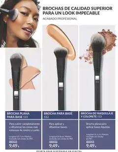 Vista previa BROCHA DE MAQUILLAJE Y COLORETE 113, Brocha plana para aplicar bases líquidas. Longitud 16,6 cm. Plástico reciclado con cerdas de PBT. válido desde el 01.05.2026 | Página: 192 | Productos: Maquillaje, Colorete, Brocha