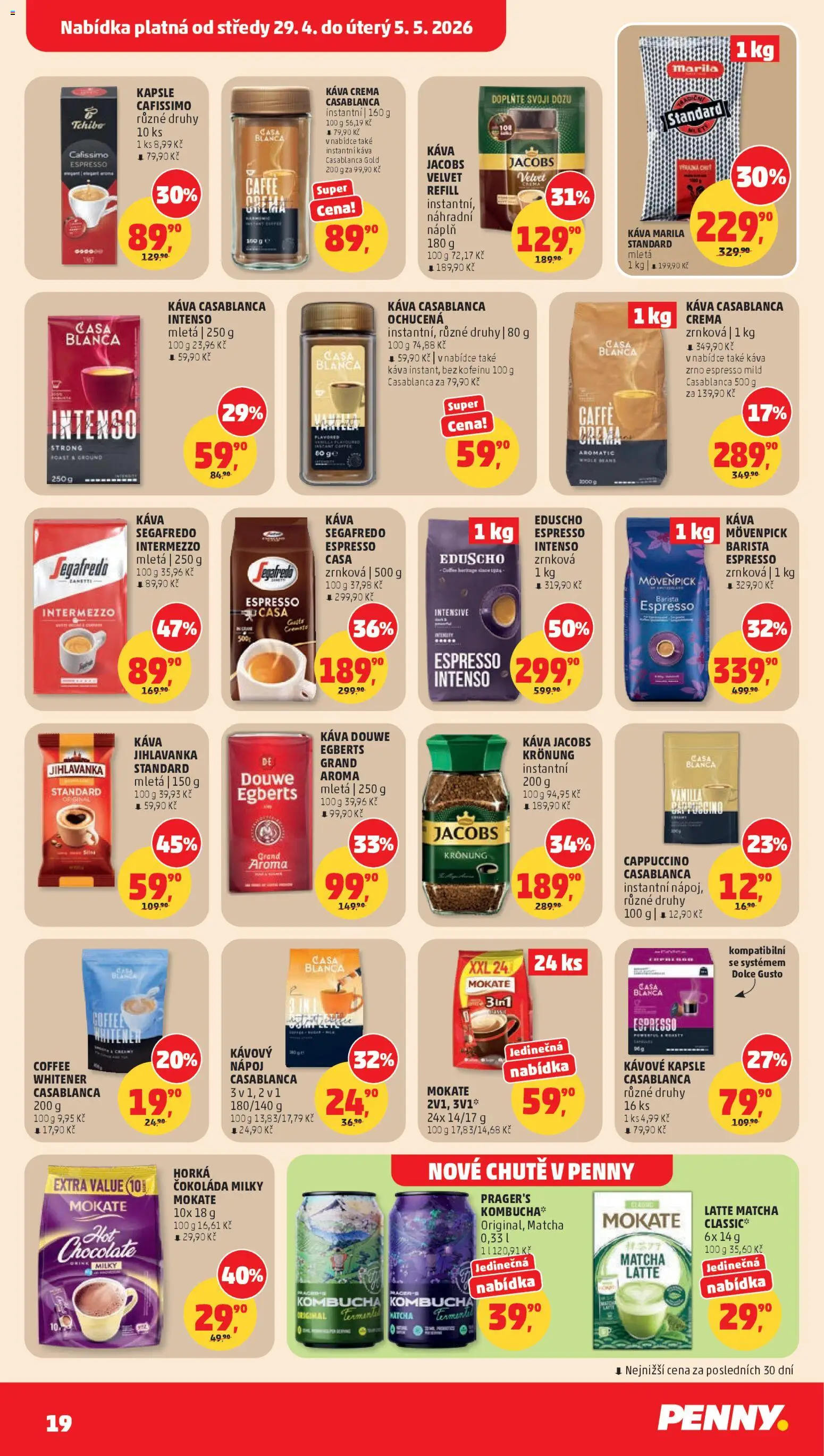 Penny Market leták od 29.04.2026 | Strana: 19 | Produkty: Tchibo, Velvet, Crema, Segafredo
