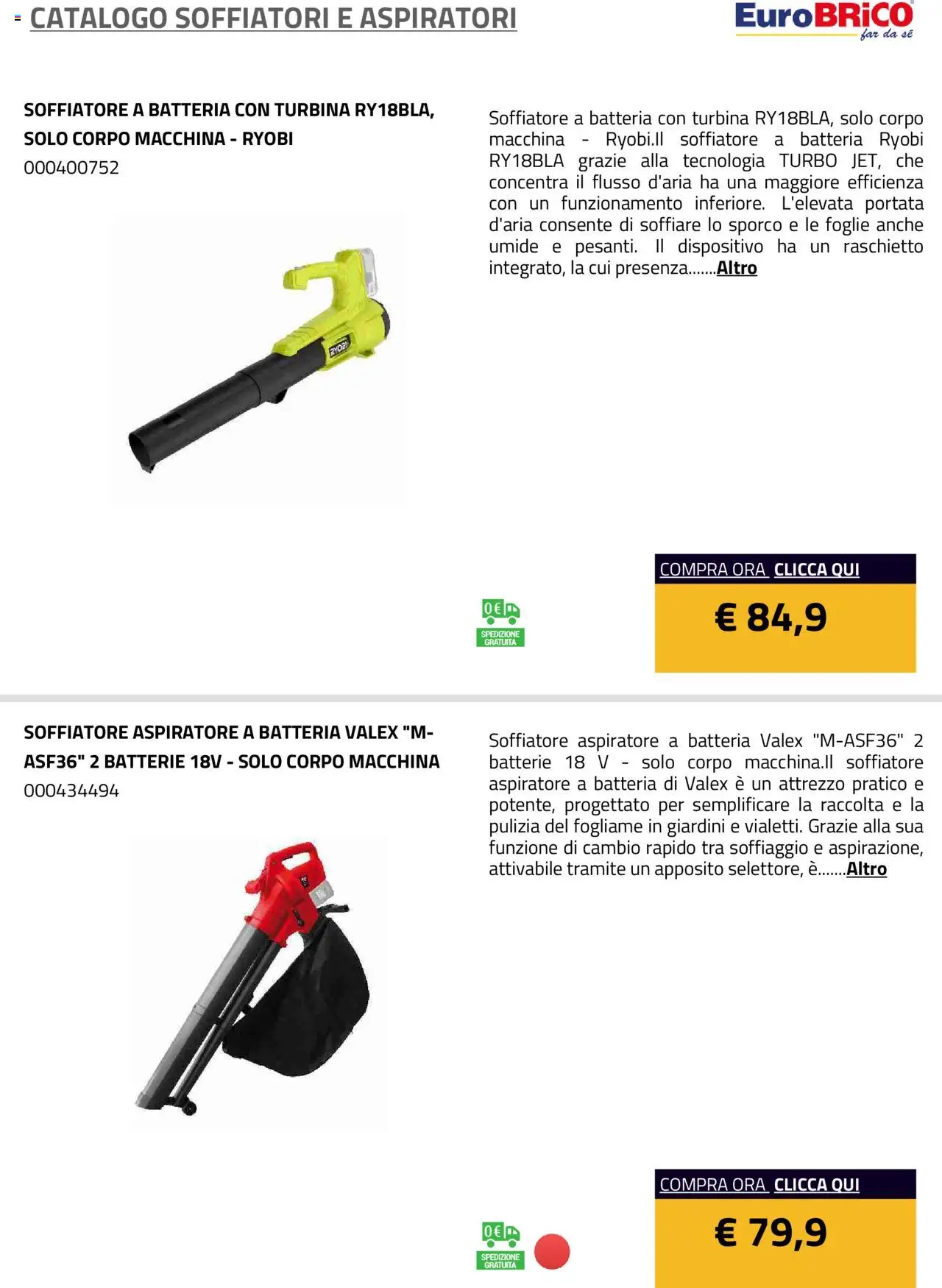 Volantino Eurobrico del 23.07.2025 | Pagina: 10 | Prodotti: Batteria, Batterie