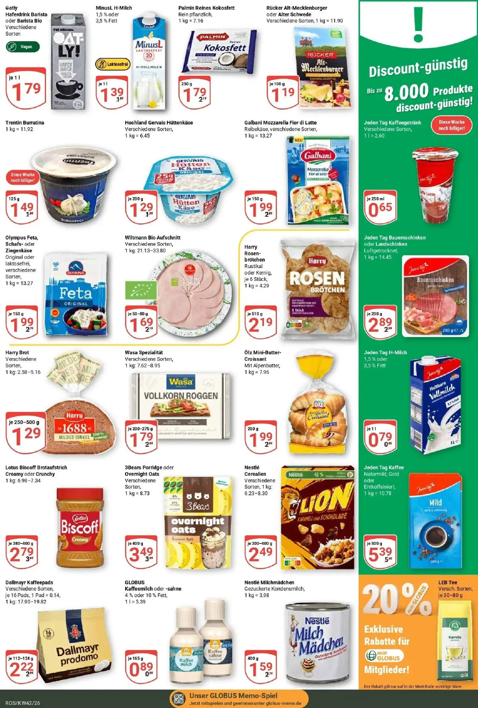 Globus Prospekt Lambrechtshagen (ab 12.10.2026) » Angebote online | Seite: 15 | Produkte: Mozzarella, Dallmayr, Tee, Sahne
