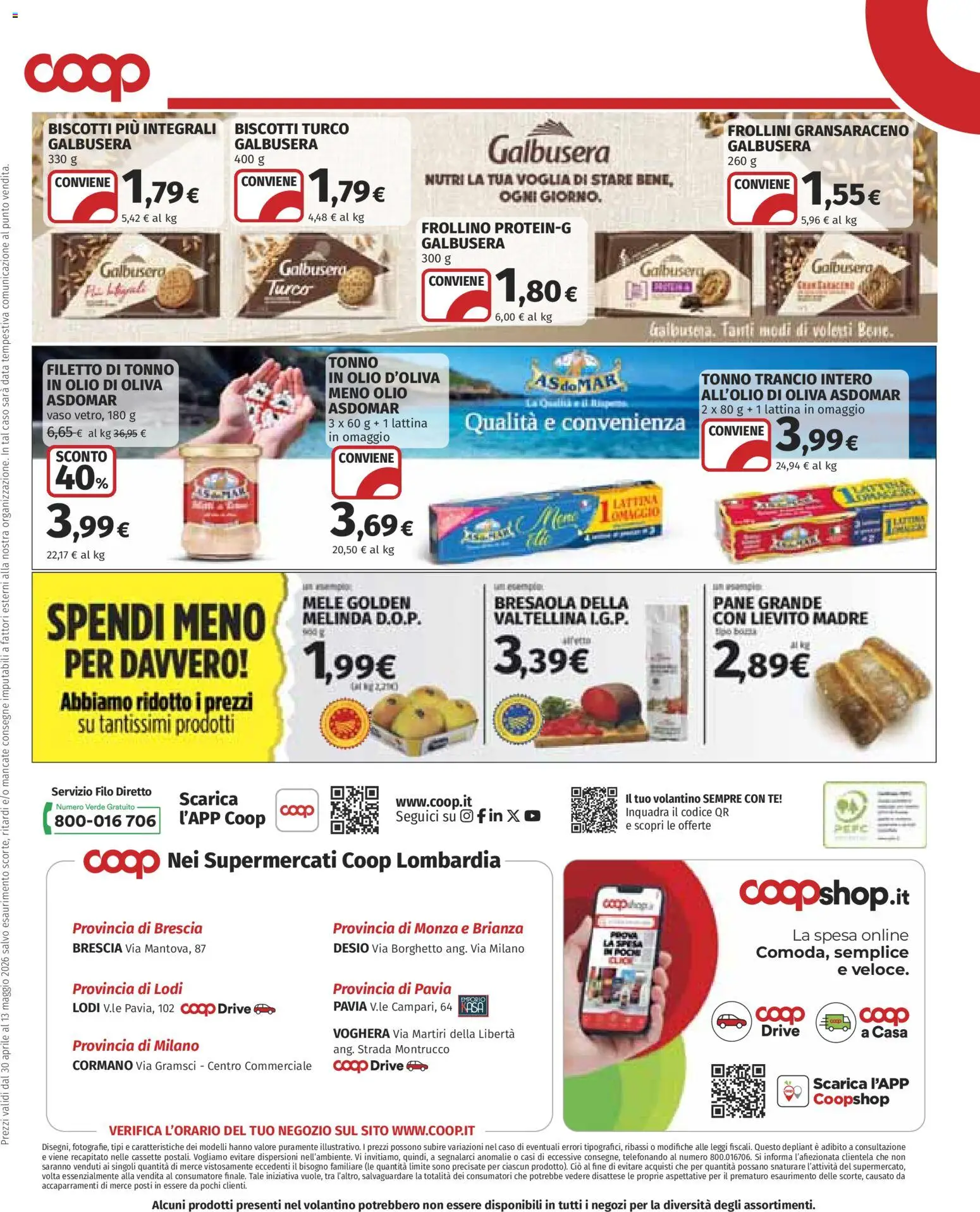 Volantino COOP del 30.04.2026 | Pagina: 25 | Prodotti: Mele, Tonno, Vaso, Olio di Oliva