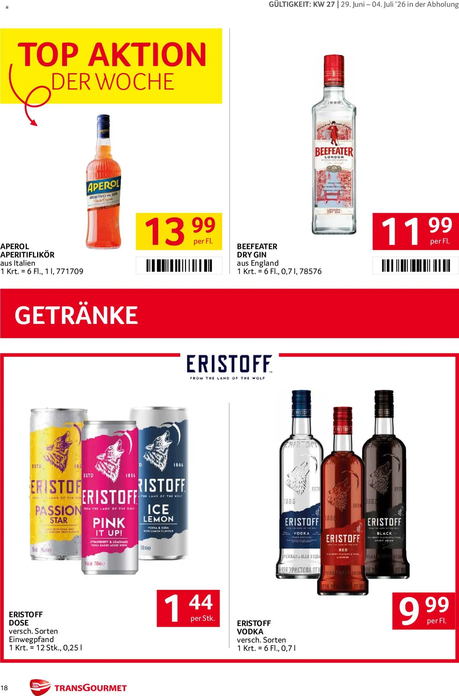 Transgourmet Flugblatt gültig ab 29.06.2026 | Seite: 18