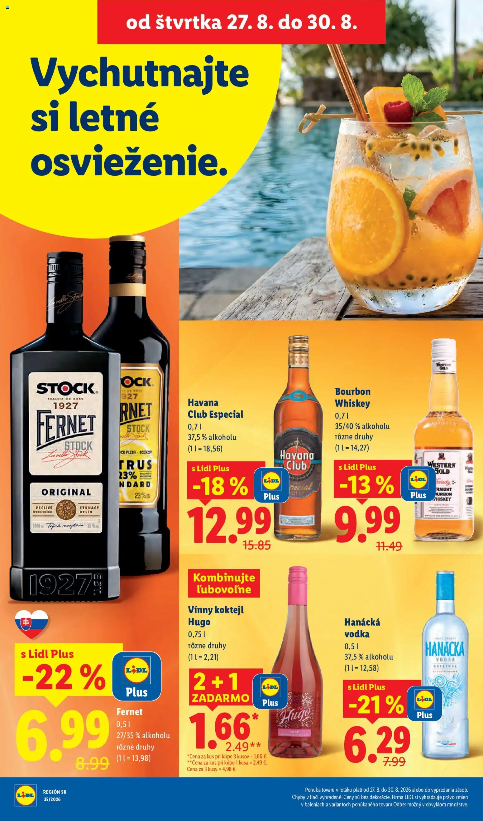 Nové Lidl akcie – leták je platný od 24.08.2026 | Strana: 62 | Produkty: Božkov, Havana, Havana Club, Rum