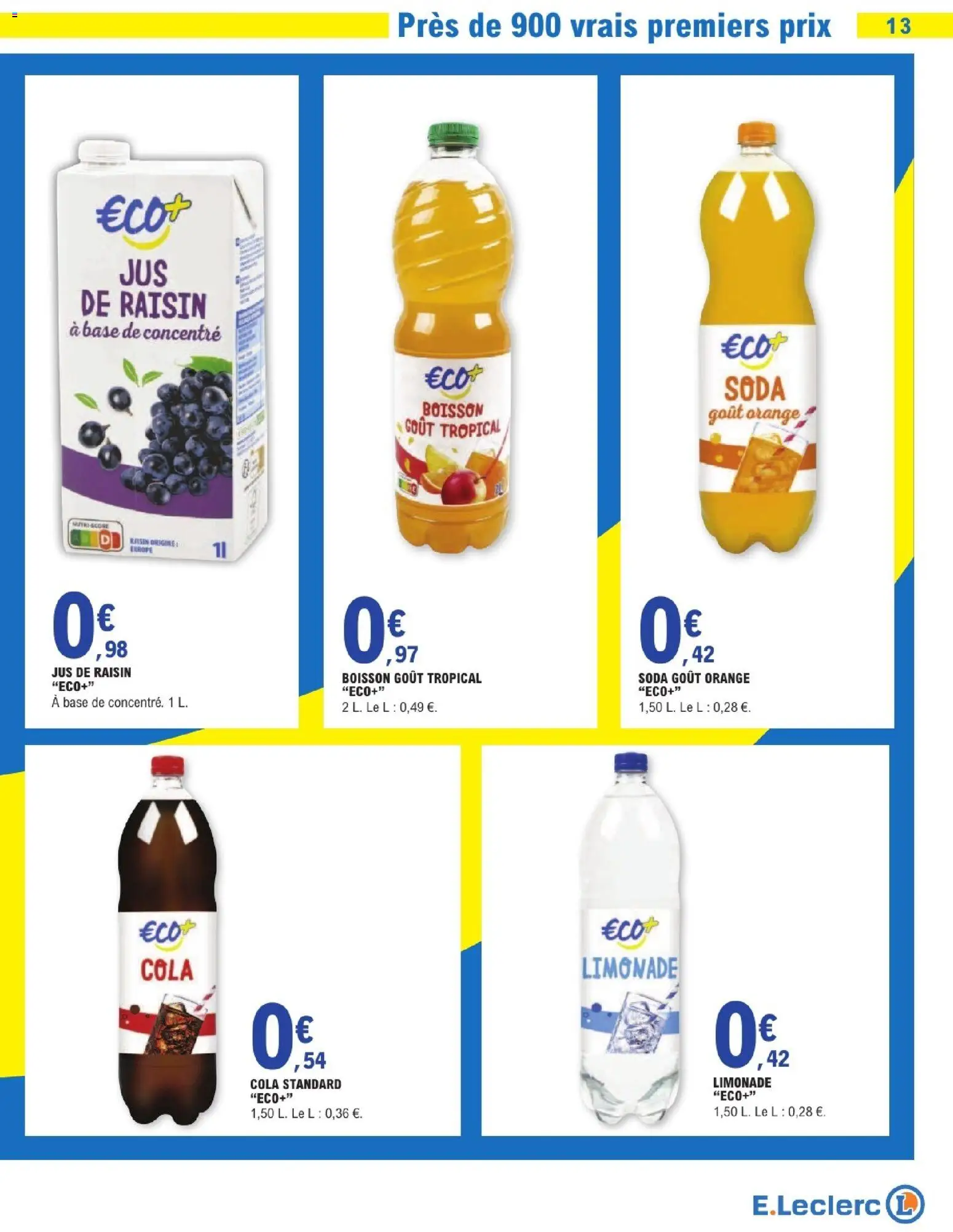 {H1} | Page: 13 | Produits: Boisson, Orange, Soda, Raisin