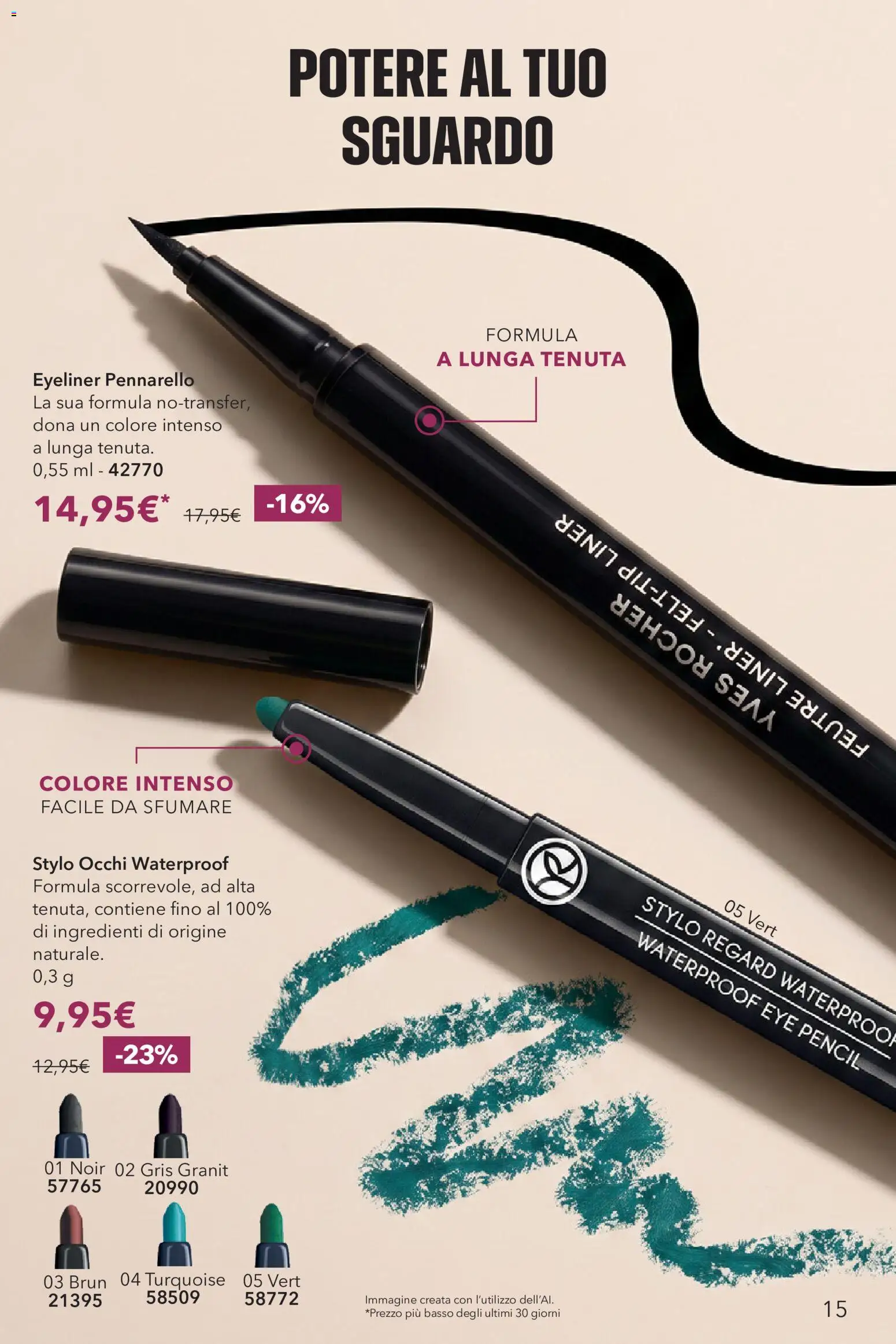 Volantino Yves Rocher del 20/10/2026 | Pagina: 15 | Prodotti: Eyeliner, Ingredienti, Basso