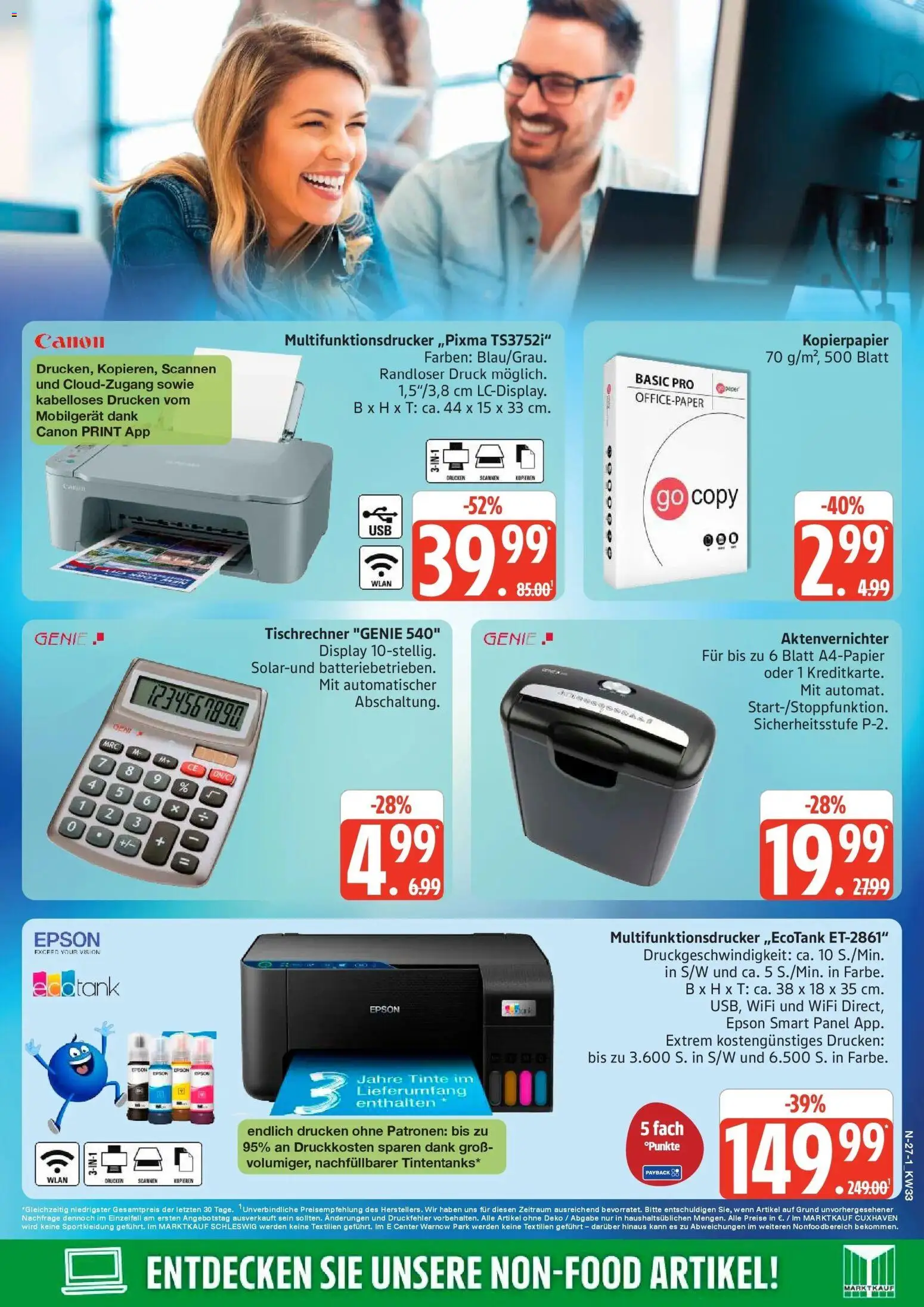 Edeka Prospekt Rostock (ab 10.08.2026) » Angebote Online | Seite: 27 | Produkte: Epson, Aktenvernichter