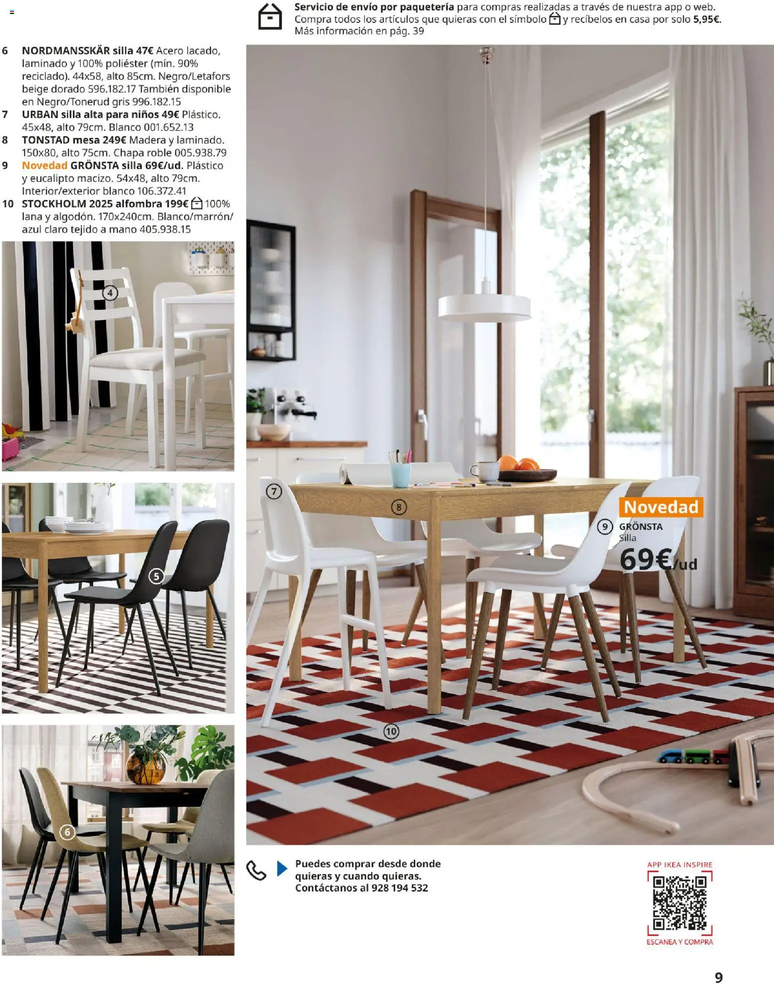 IKEA - Comedores │ válido desde el 01/09/2026 | Página: 9 | Productos: Mesa, Silla, Silla alta para niños, Alfombra