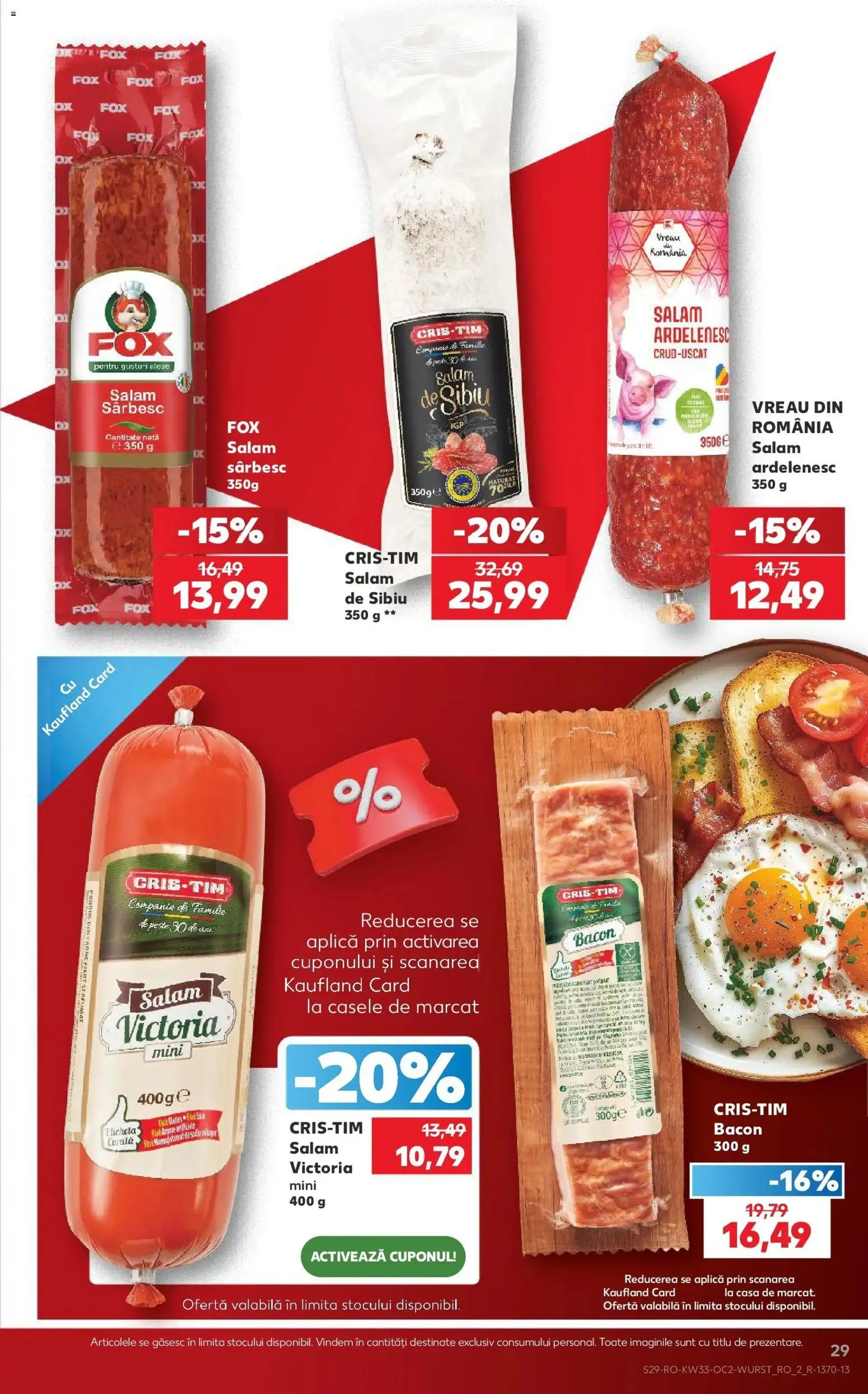 Kaufland Codlea 12.08.2026 - Revista si Oferta | Pagină: 29 | Produse: Aplică, Bacon, Salam
