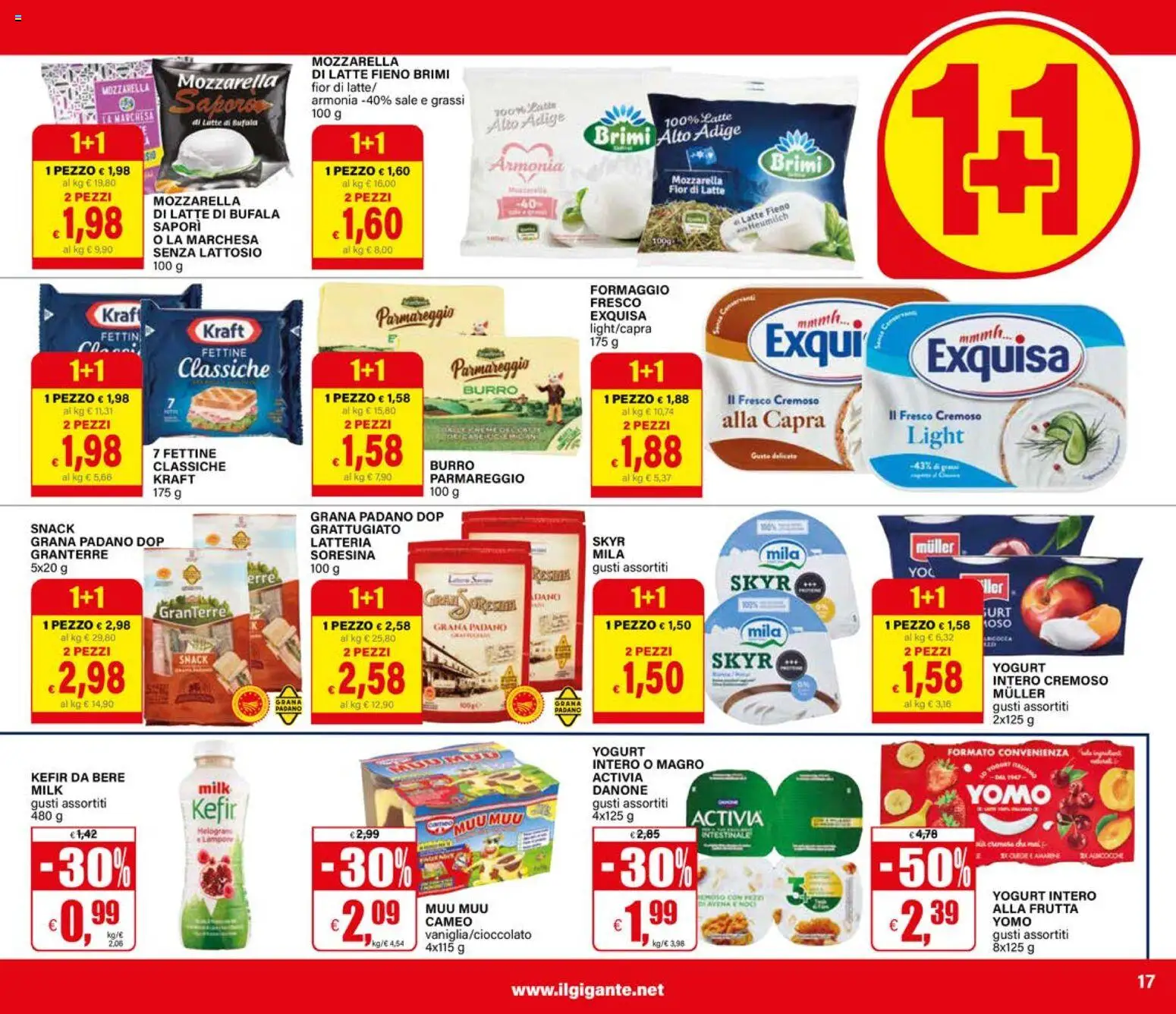 Volantino Il Gigante del 27/08/2026 | Pagina: 17 | Prodotti: Kefir, Yogurt, Burro, Lampone
