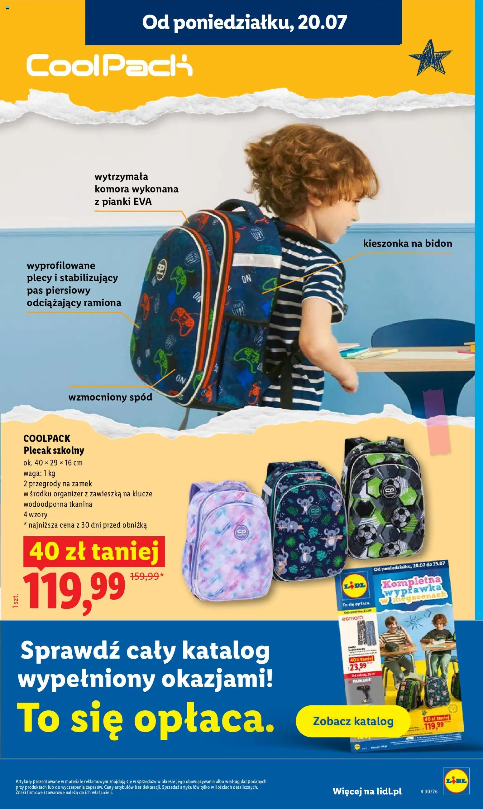 Lidl gazetka od 20.07.2026 | Strona: 43 | Produkty: Plecak, Waga, Pianki
