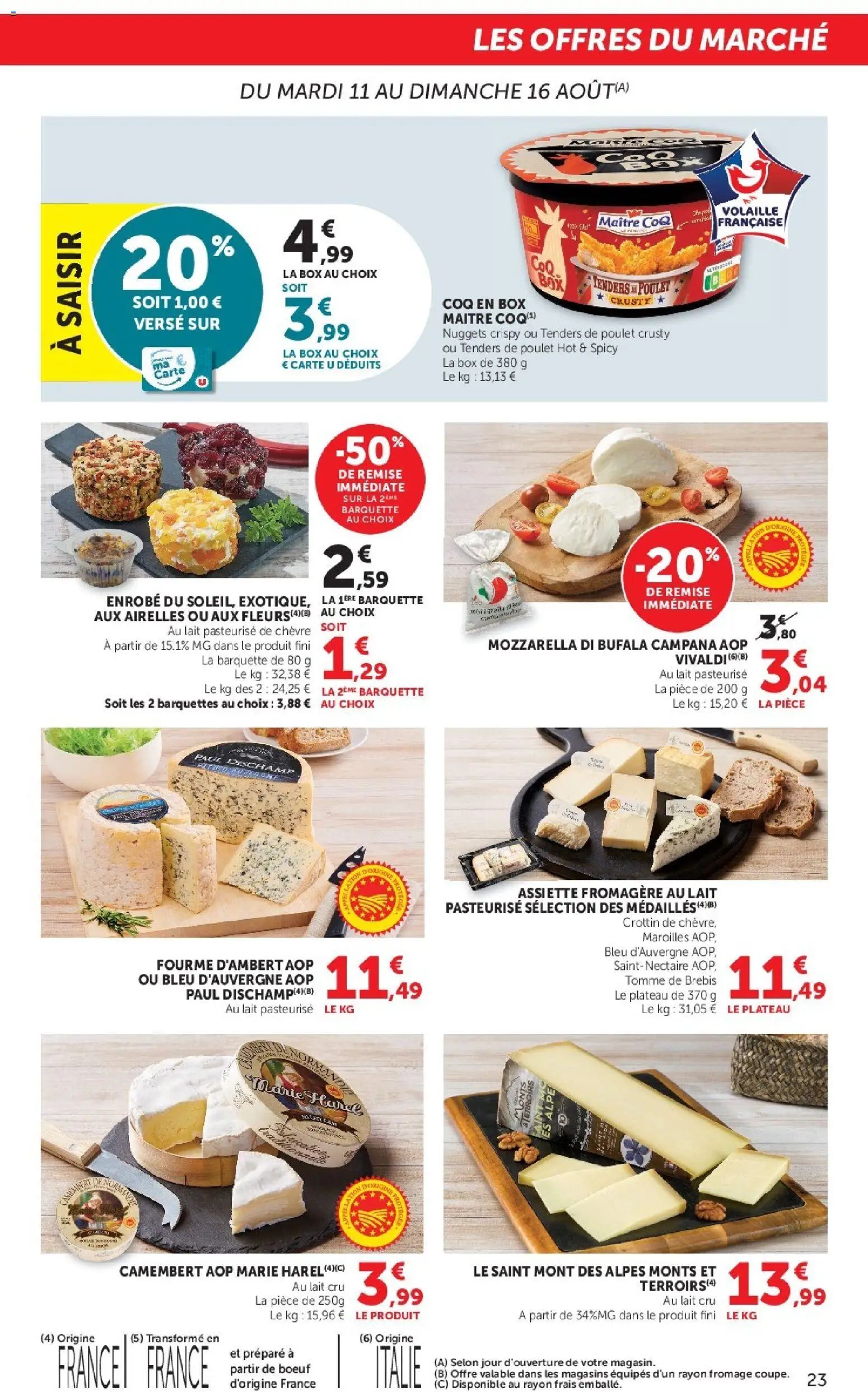 {H1} | Page: 23 | Produits: Nuggets, Poulet, Fromage, Tenders de poulet