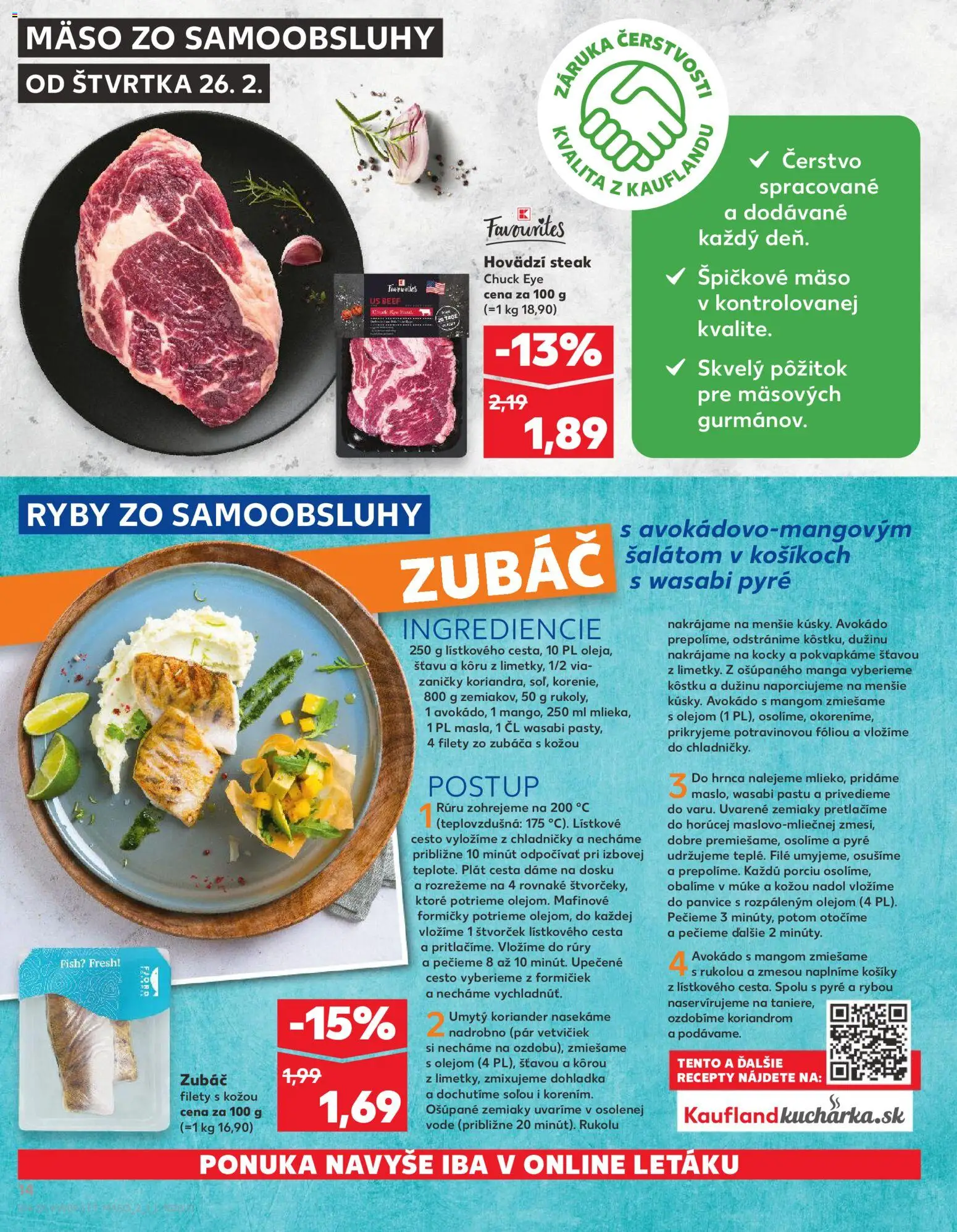 Nové Kaufland akcie – leták je platný od 26.02.2026 | Strana: 14 | Produkty: Filé, Avokádo, Zemiaky, Wasabi