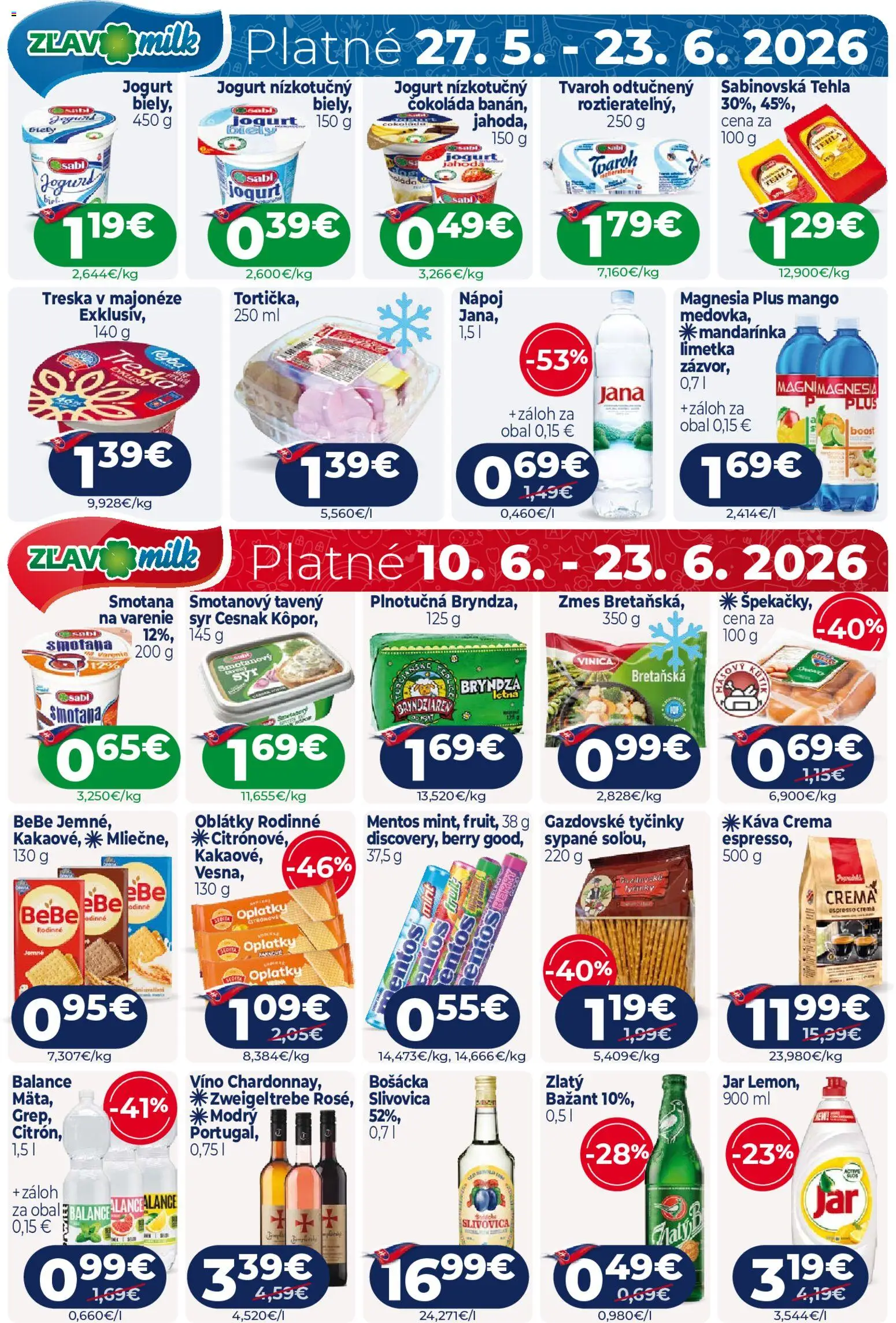 Nové Milk Agro akcie – leták je platný od 10.06.2026 | Strana: 16 | Produkty: Bryndza, Cesnak, Tvaroh, Mango