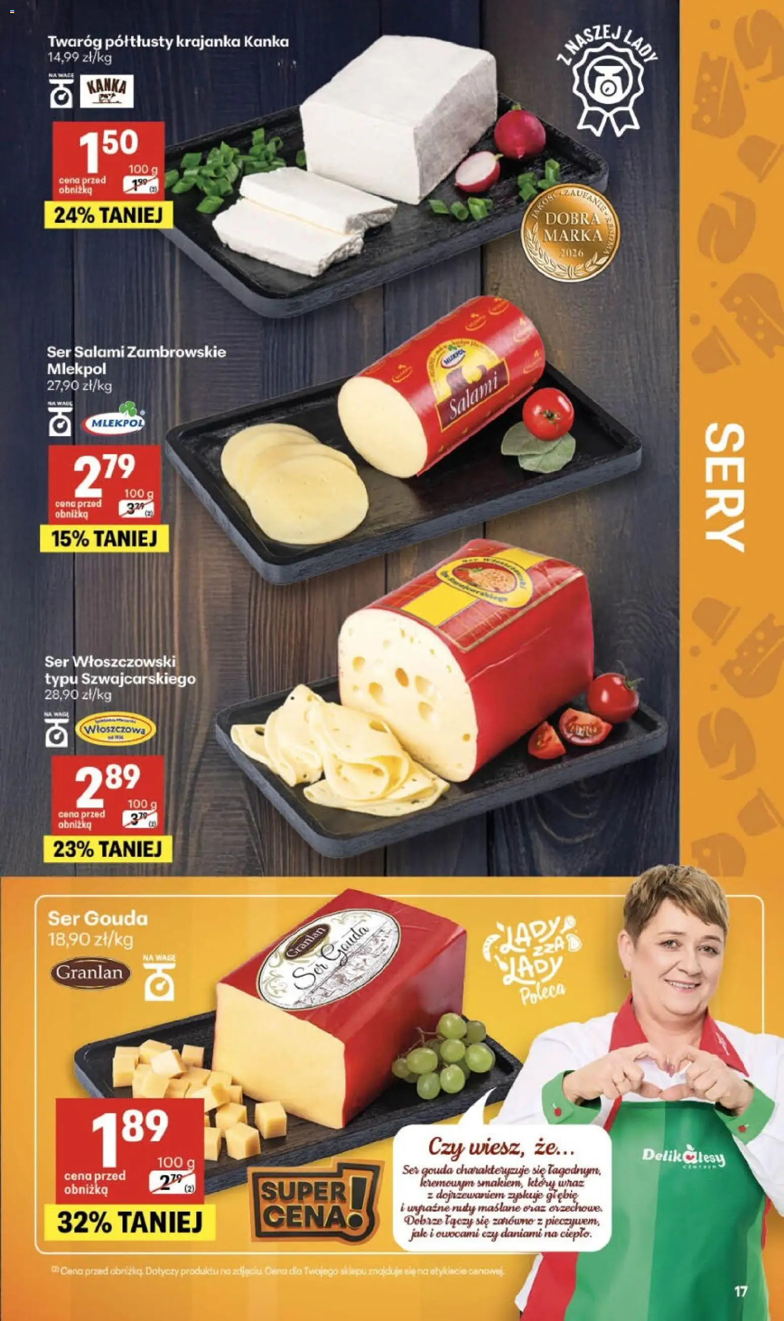 Delikatesy Centrum gazetka od 07.05.2026 | Strona: 17 | Produkty: Twaróg półtłusty, Sery, Ser, Ser gouda