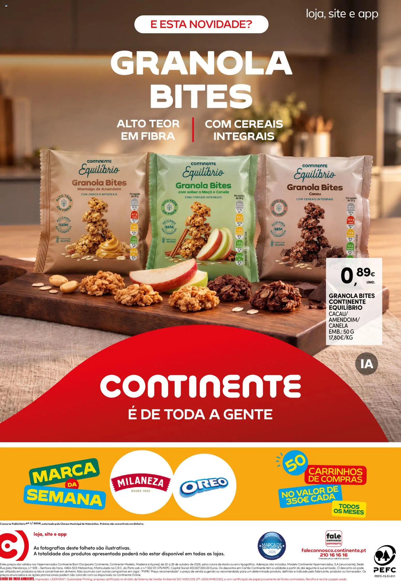 Continente folheto Bom Dia │ válido de 20/10/2026 | Página: 24 | Produtos: Manteiga de amendoim, Granola, Cacau, Cereais