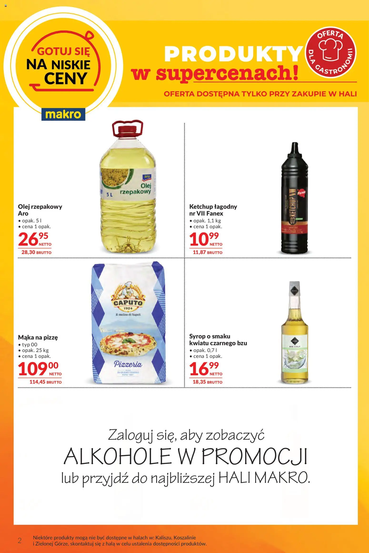 Makro gazetka - Oferta dla gastronomii od 21.07.2026 | Strona: 2 | Produkty: Syrop, Olej rzepakowy, Ketchup, Olej