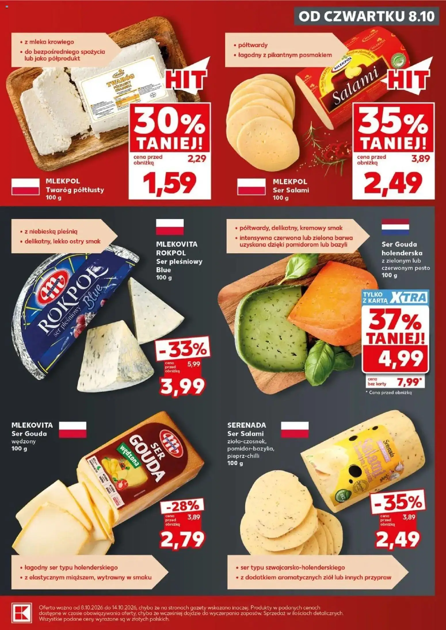 Kaufland gazetka - Super sobota od 08.10.2026 - od jutra PDF | Strona: 21 | Produkty: Ser pleśniowy, Gazety, Salami, Twaróg