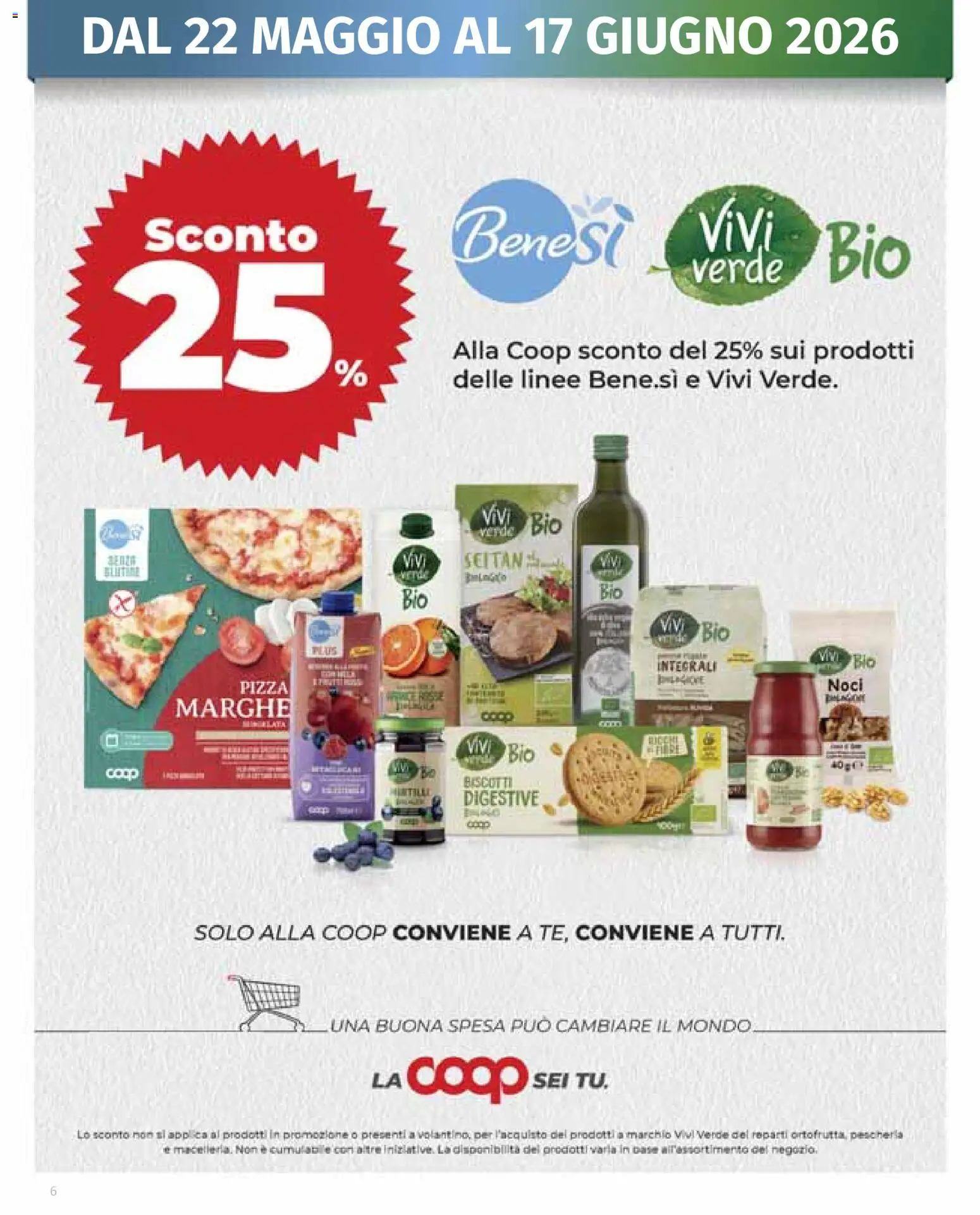 Volantino COOP del 22.05.2026 | Pagina: 6 | Prodotti: Pizza, Biscotti, Noci, Seitan