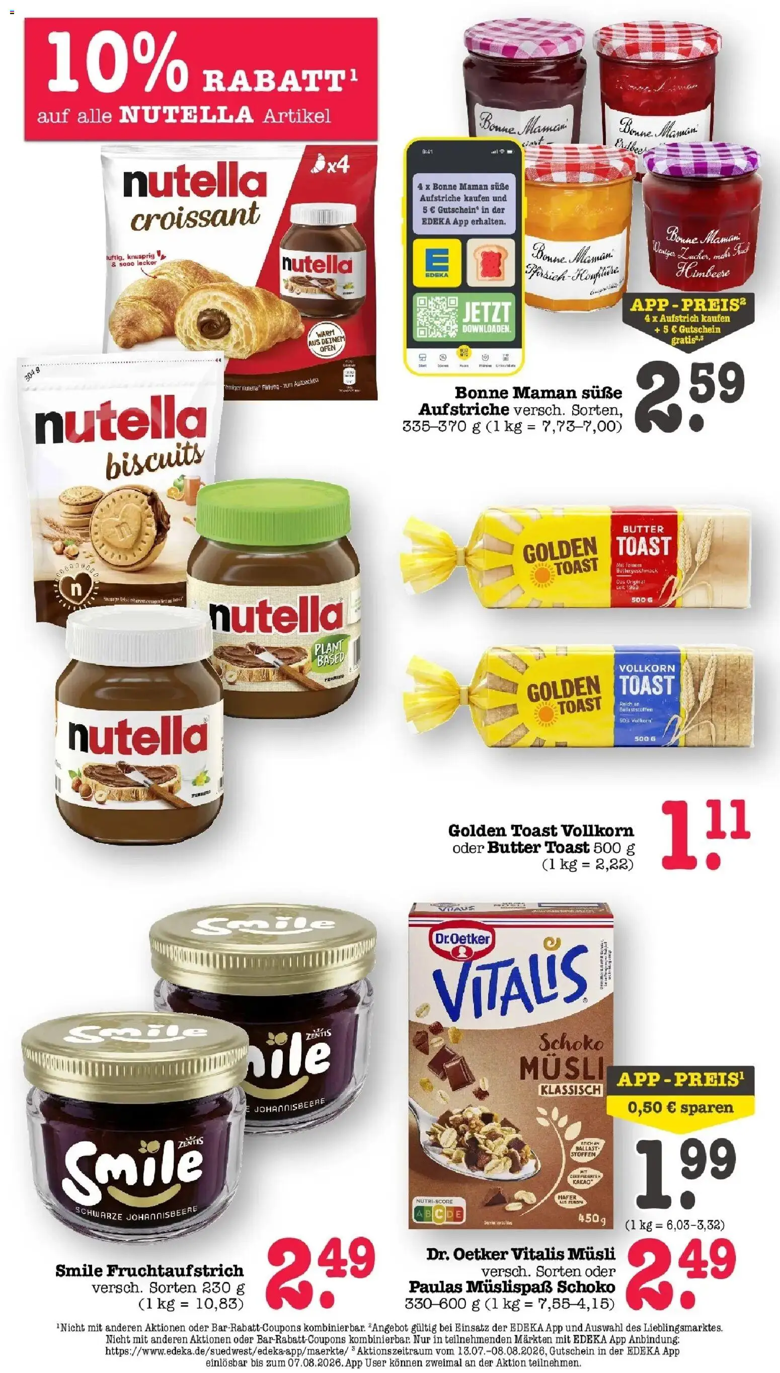 Edeka prospekt Bühlertal – gültig ab 13.07.2026 | Seite: 42 | Produkte: Musli, Butter, Himbeere, Bonne maman