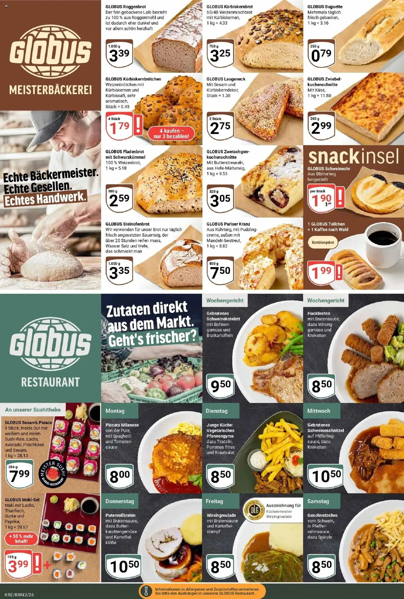 Globus Prospekt Krefeld (ab 19.10.2026) » Angebote online | Seite: 6 | Produkte: Küche, Baguette, Pudding, Salz