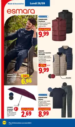 LIDL - Prévisualisation de ESMARA MEN Pyjama, Du S au XL selon modèle. Ex. 100 % viscose. (LENZING™ ECOVERO™). L'ensemble au choix. valide à partir de 24/09/2026 | Page: 46