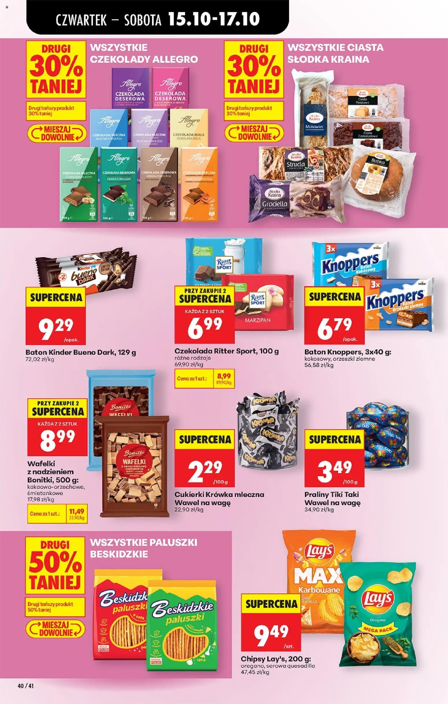 Biedronka gazetka - Czas na toast od 15.10.2026 | Strona: 64 | Produkty: Czekolady, Ciasto, Orzeszki, Bonitki