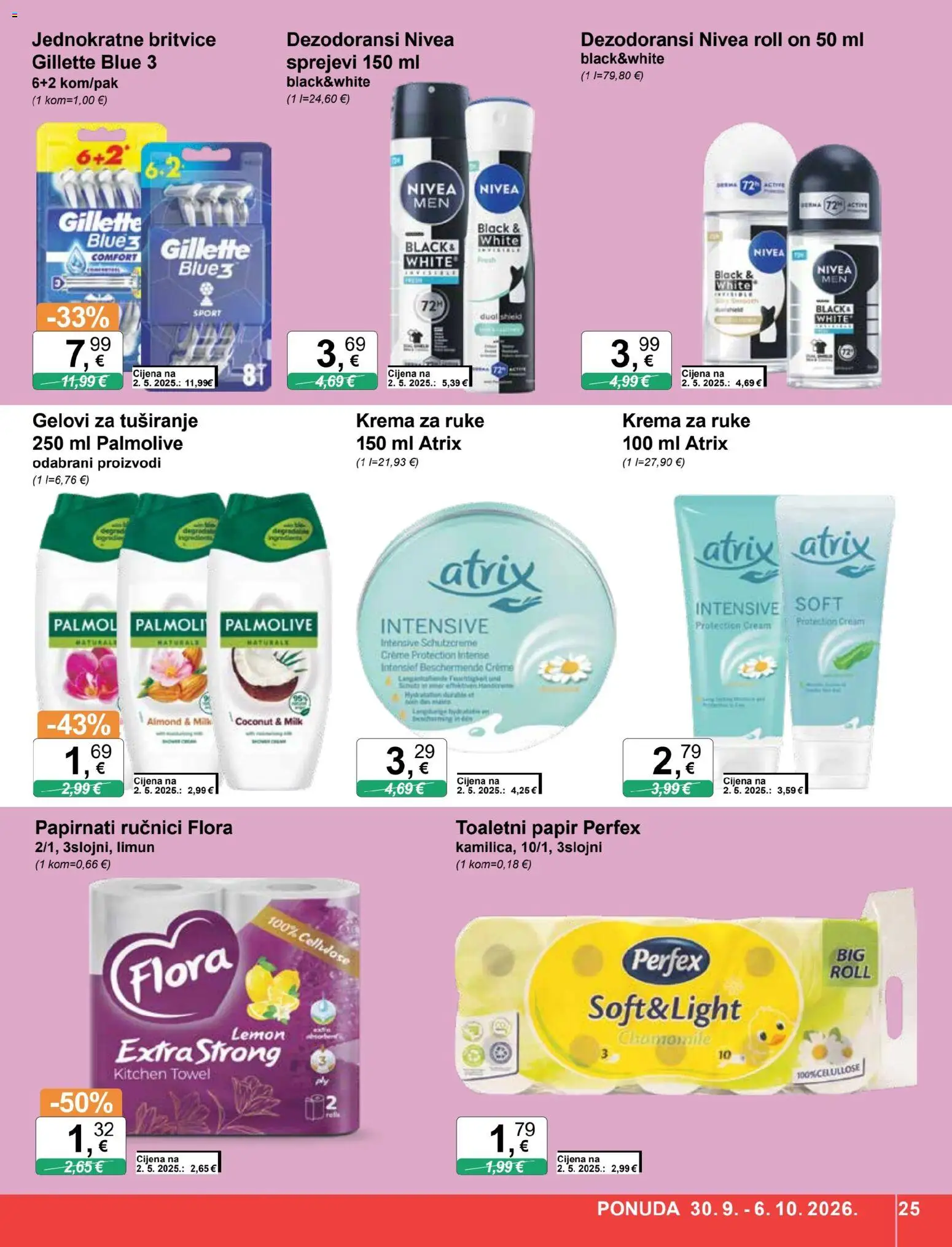 KTC katalog | vrijedi od 30.09.2026 | Stranica: 25 | Proizvodi: Krema za ruke, Papirnati ručnici, Krema, Toaletni papir