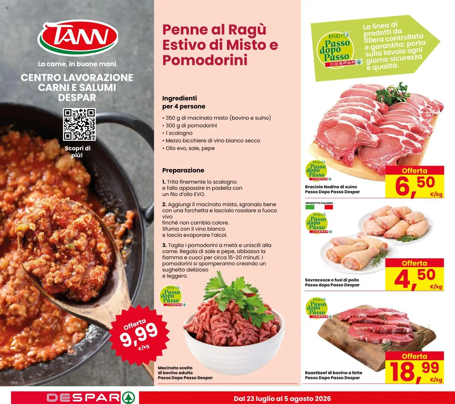 Volantino Despar del 23/07/2026 | Pagina: 2 | Prodotti: Pomodorini, Bovino, Vino bianco, Macinato