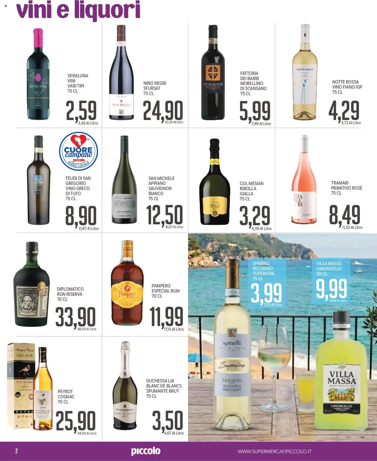 Volantino Piccolo del 15.06.2026 | Pagina: 2 | Prodotti: Limone, Rum, Limoncello, Pecorino