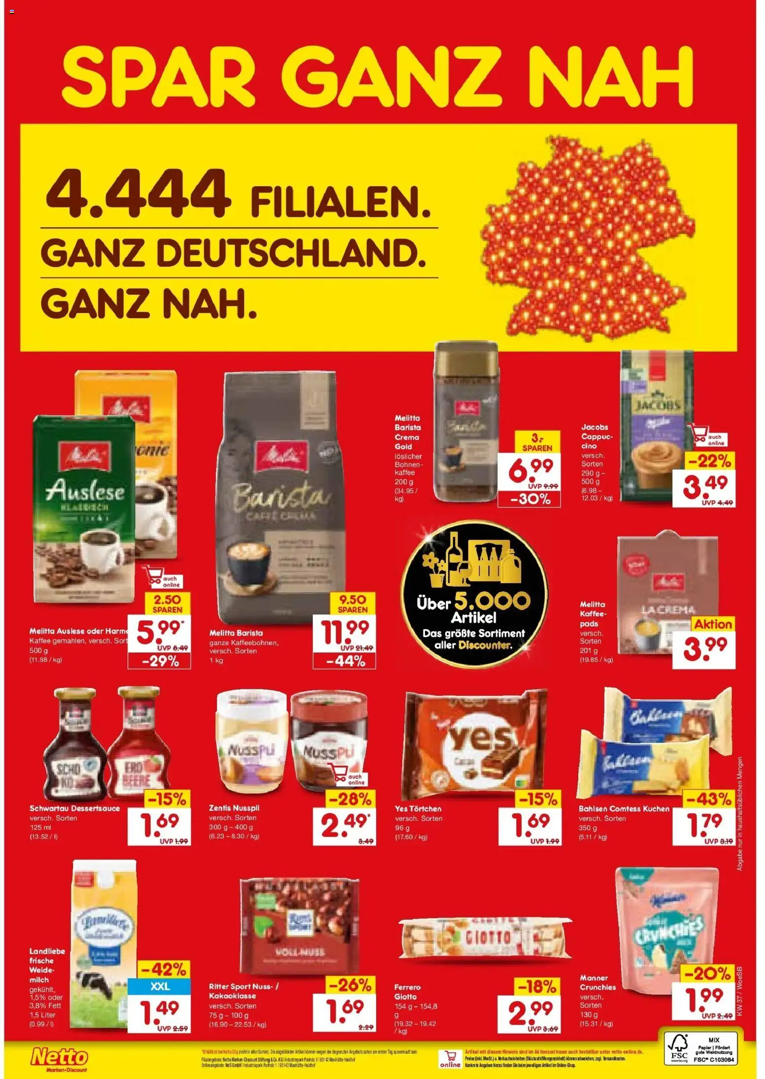 Netto Marken-Discount Prospekt Leonberg – gültig ab 07.09.2026 | Seite: 2 | Produkte: Melitta, Kaffee, Kuchen, Zentis nusspli