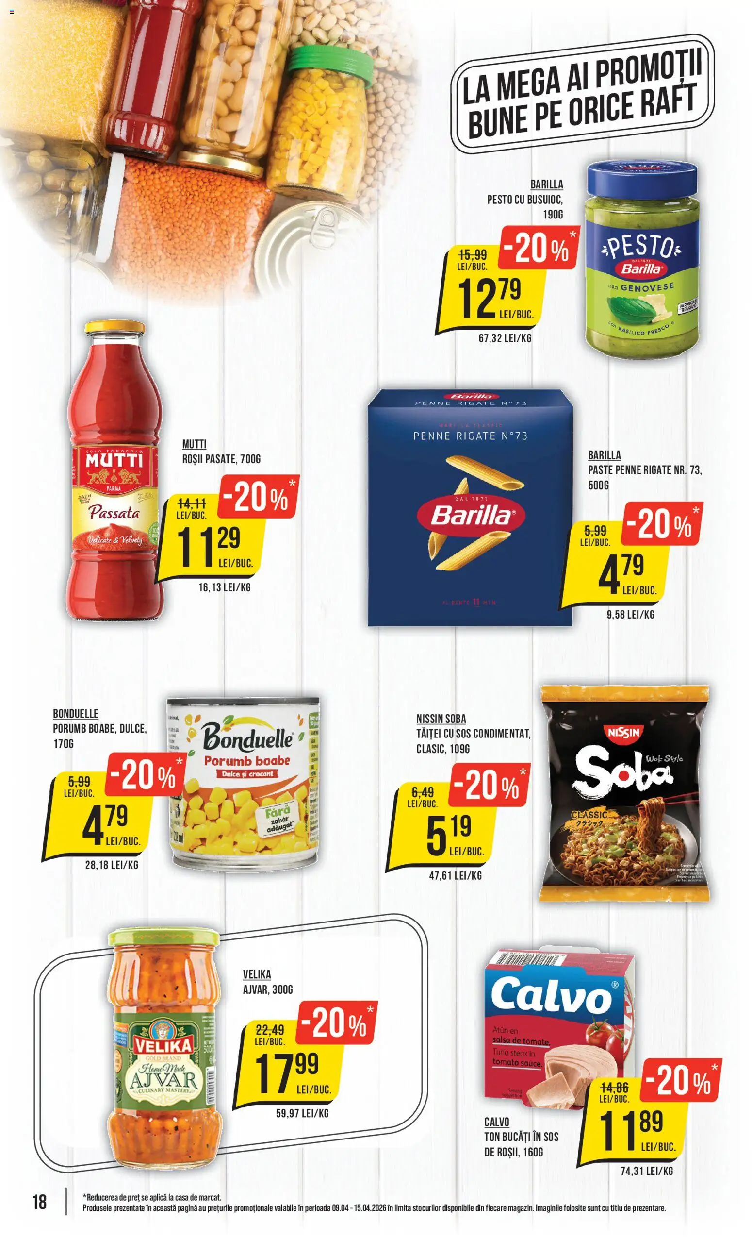 Noul catalog Mega Image – valabil de la 09.04.2026 | Pagină: 18 | Produse: Sobă, Raft, Roșii, Porumb