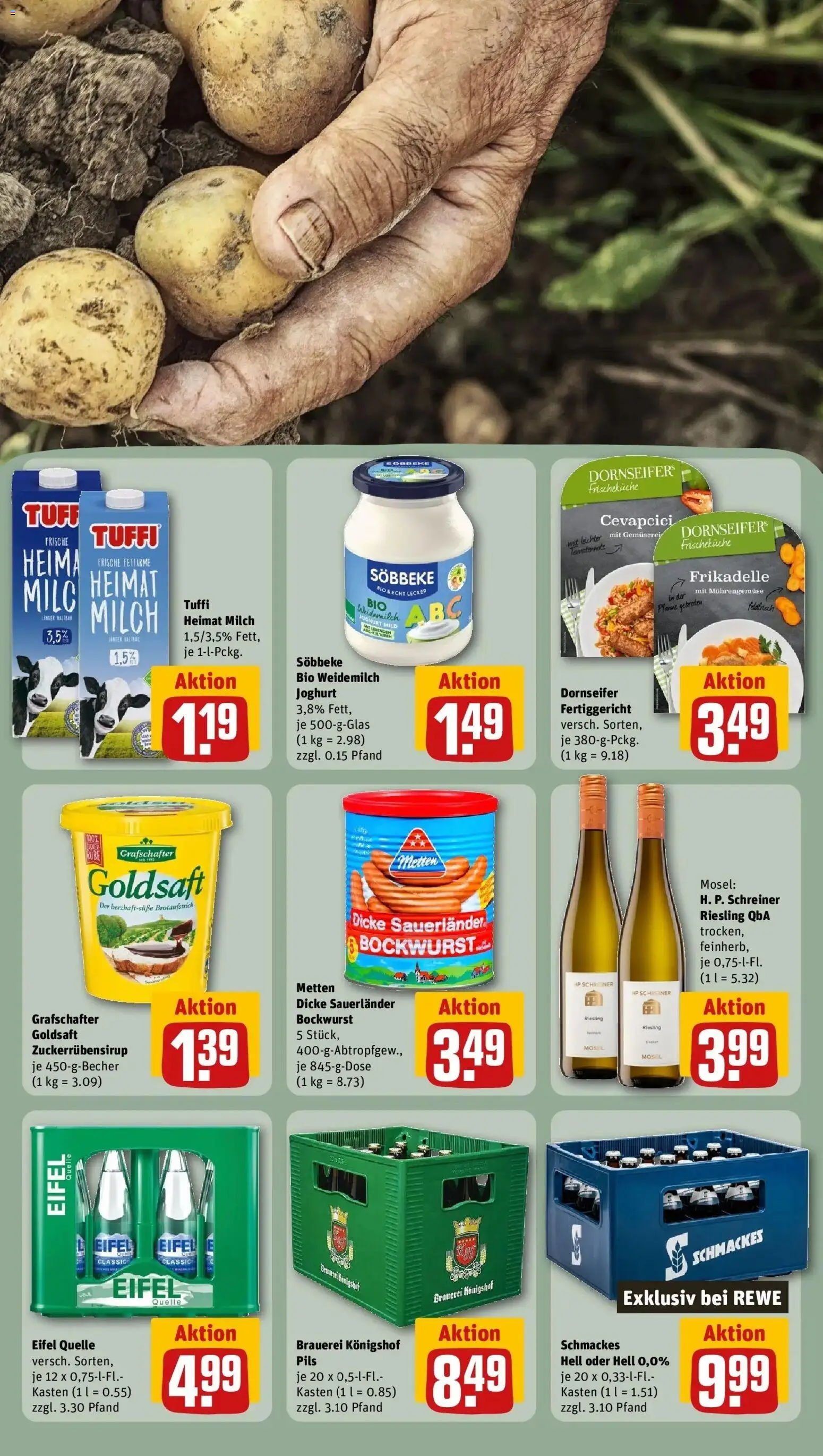 REWE Prospekt ab 28.09.2026 zum Blättern » Angebote | Seite: 29 | Produkte: HP, Bockwurst, Milch, Cevapcici